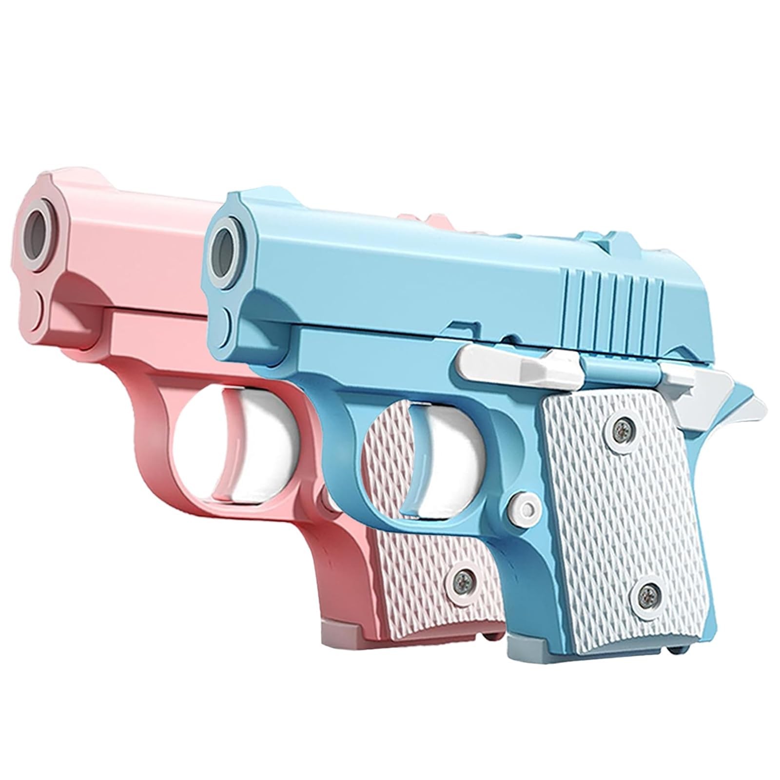 Hikewintoy Cool Fidget 1911 Toy Gun, 2 Pack 3D Printed Mini Small, Pink Blue