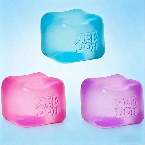 NeeDoh Nice Ice Baby 4 pack Nee Doh Mini Nice Cubes Pink Blue Purple NEW SEALED