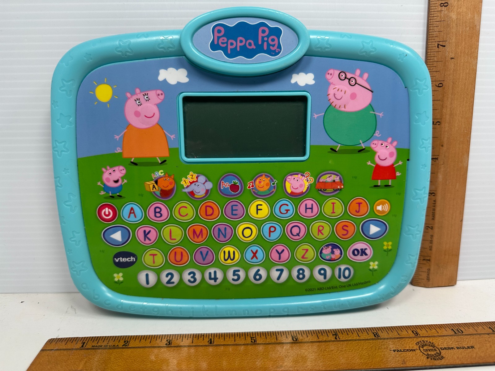 VTech Peppa Pig Electronic Learning System Alphabet & Numbers Tablet WORKING