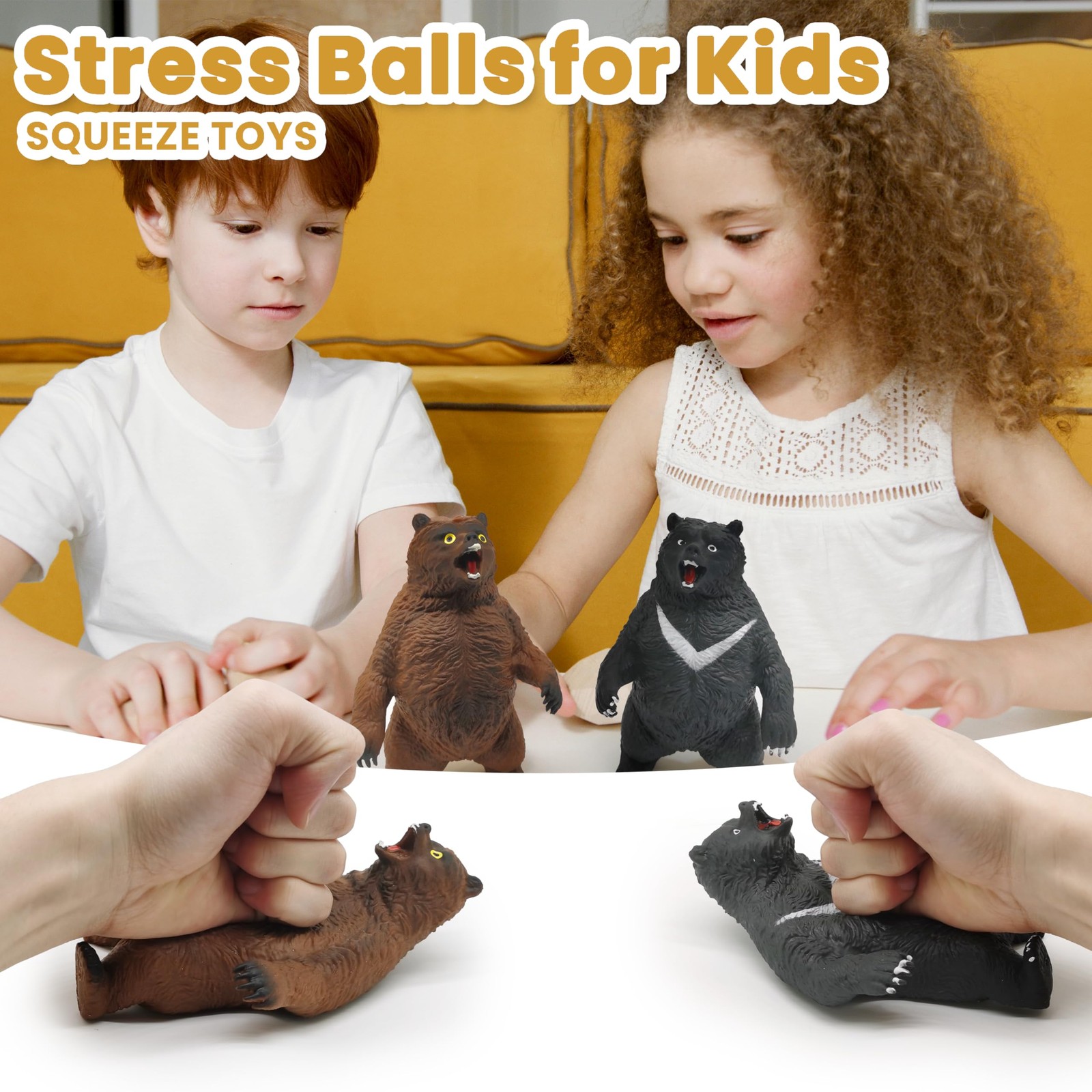ZTATU Black Bear Stress Balls for Adults (1PCS) Squishy Toys Small to Medium