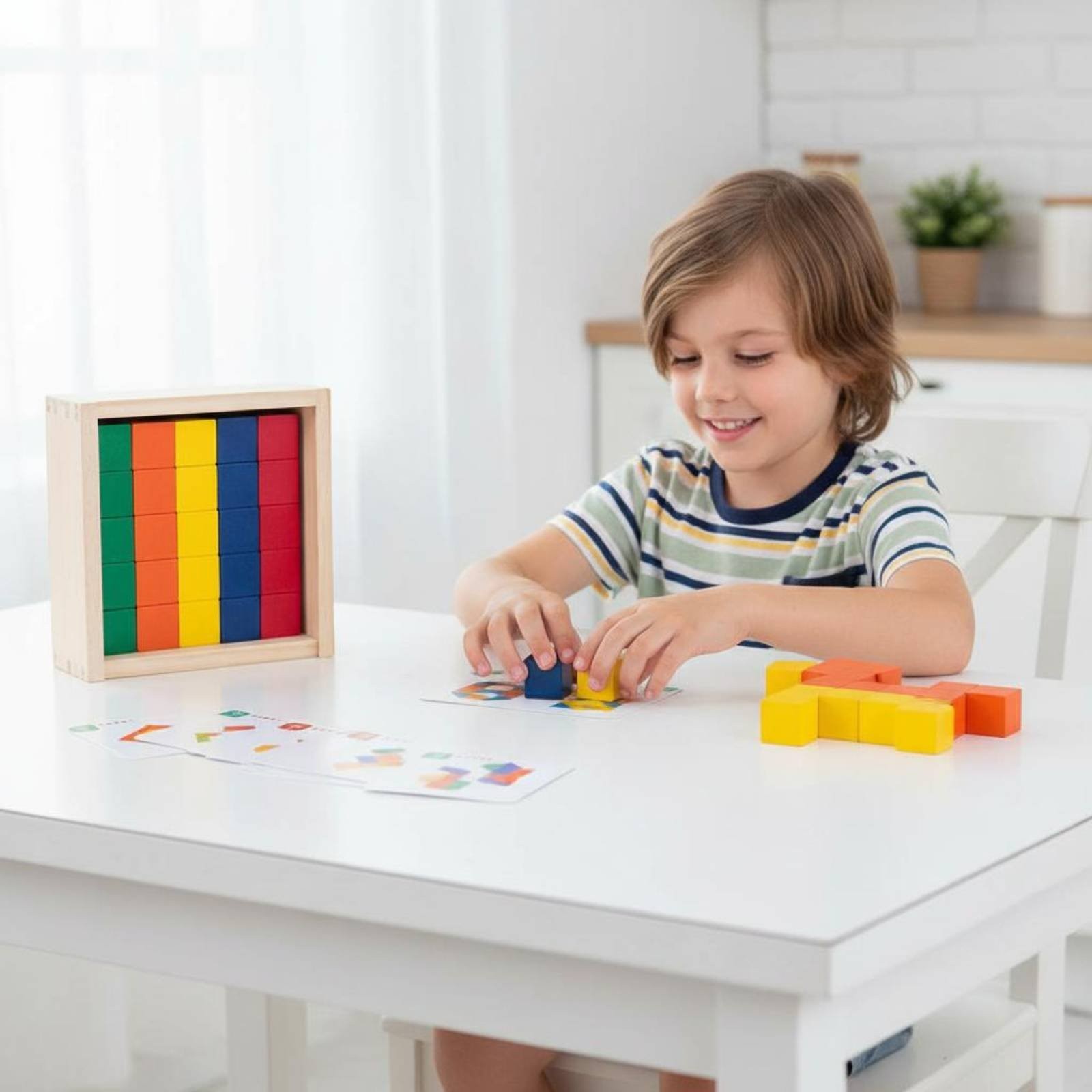 Geometric Game Blocks Early Learning Colorful Brick Game Fine Movement Skills