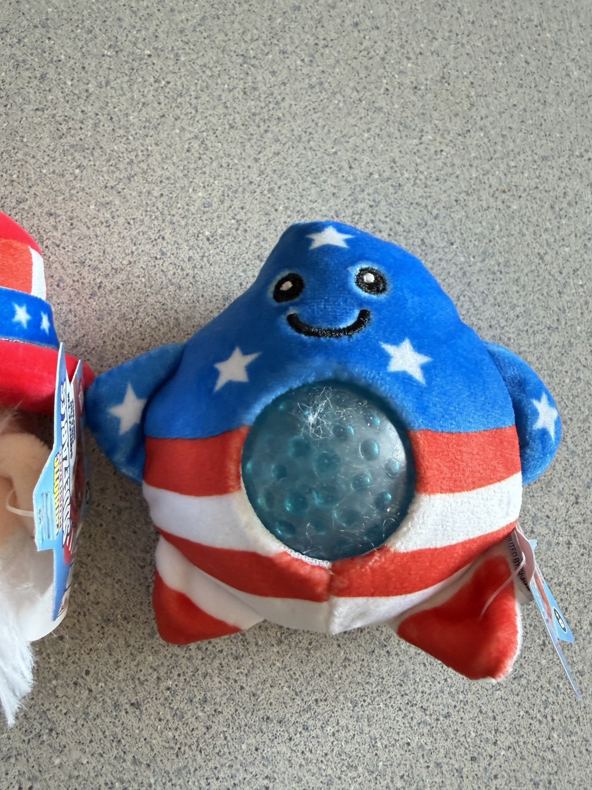 2 New Patriotic USA Plush Ball Squeezables STAR & UNCLE SAM Squishy Toy America