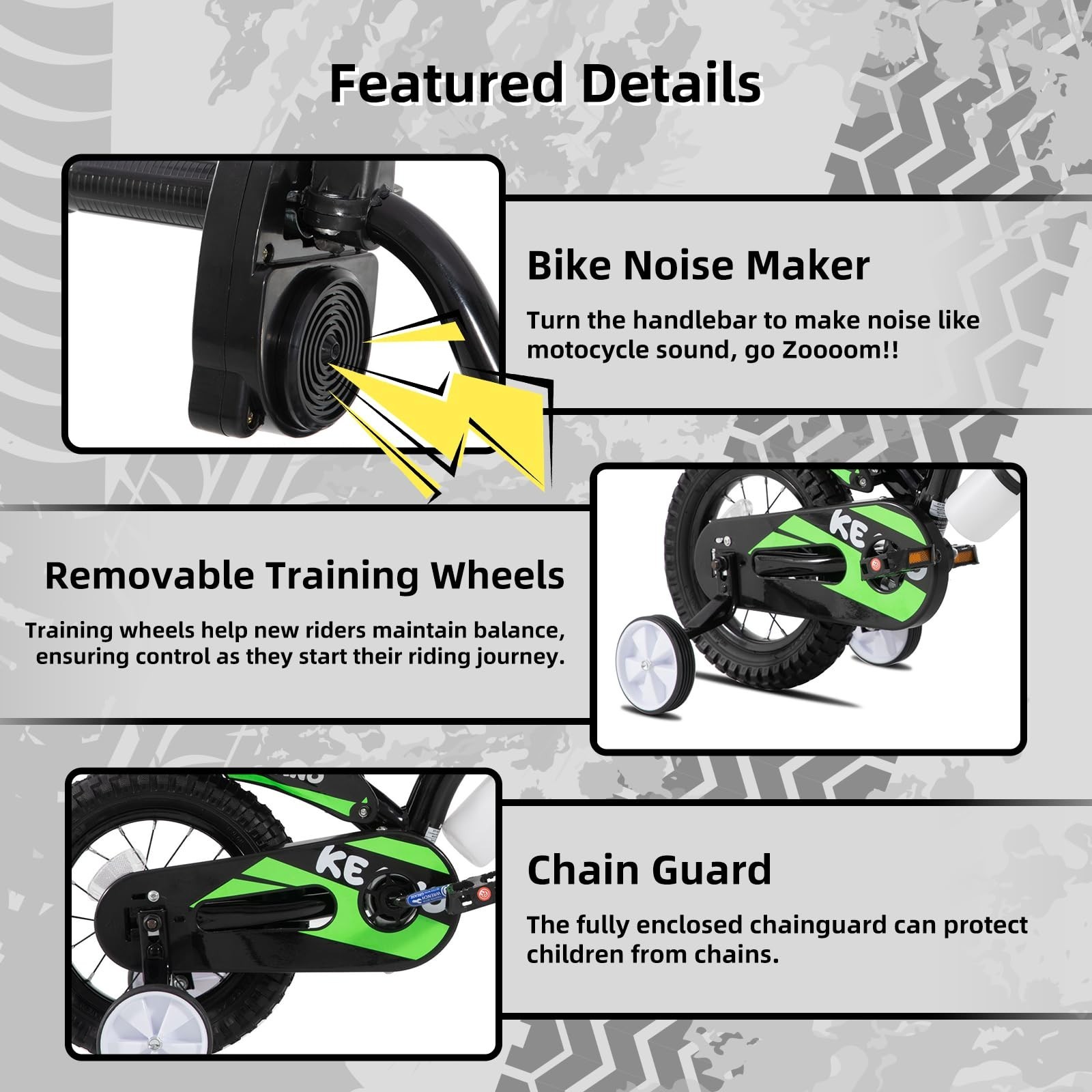 KEANO Motocross Style Kids Bike for Boys Girls Ages 3-7 Years, 12 & 16 Inch B…