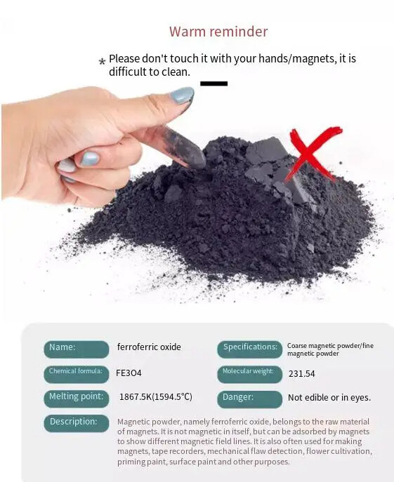 Science Physics Experiment Magnetic Magnet Iron Filings Flux Powder Shavings Box