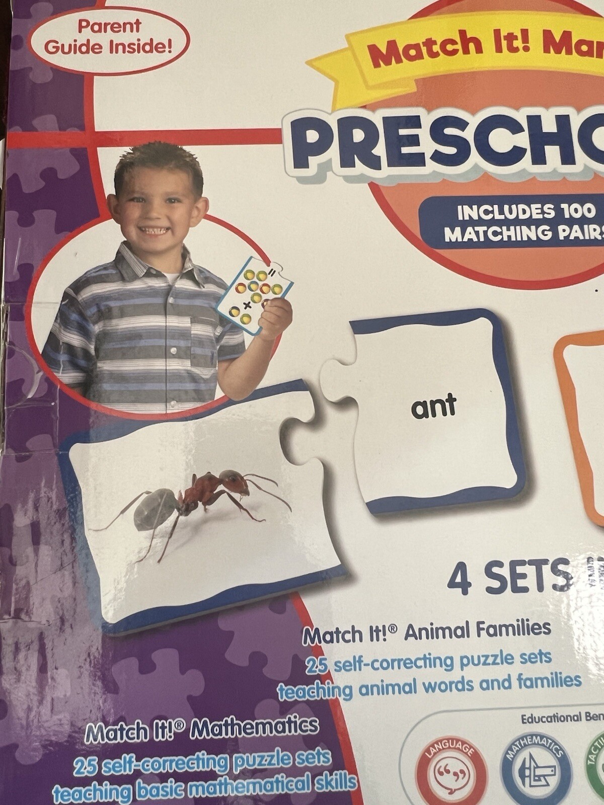 Match It! Mania Preschool, 4-6 Years, Mathematics, First Words (Unused)