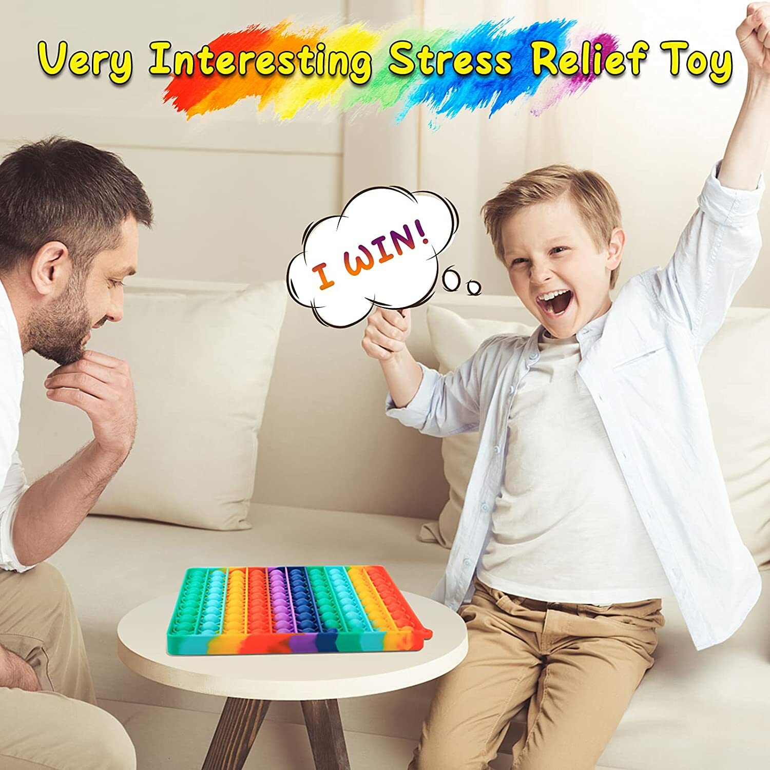 Popit Fidget Toy Push Bubble Sensory Stress Relief Kids Family Square Game Gift