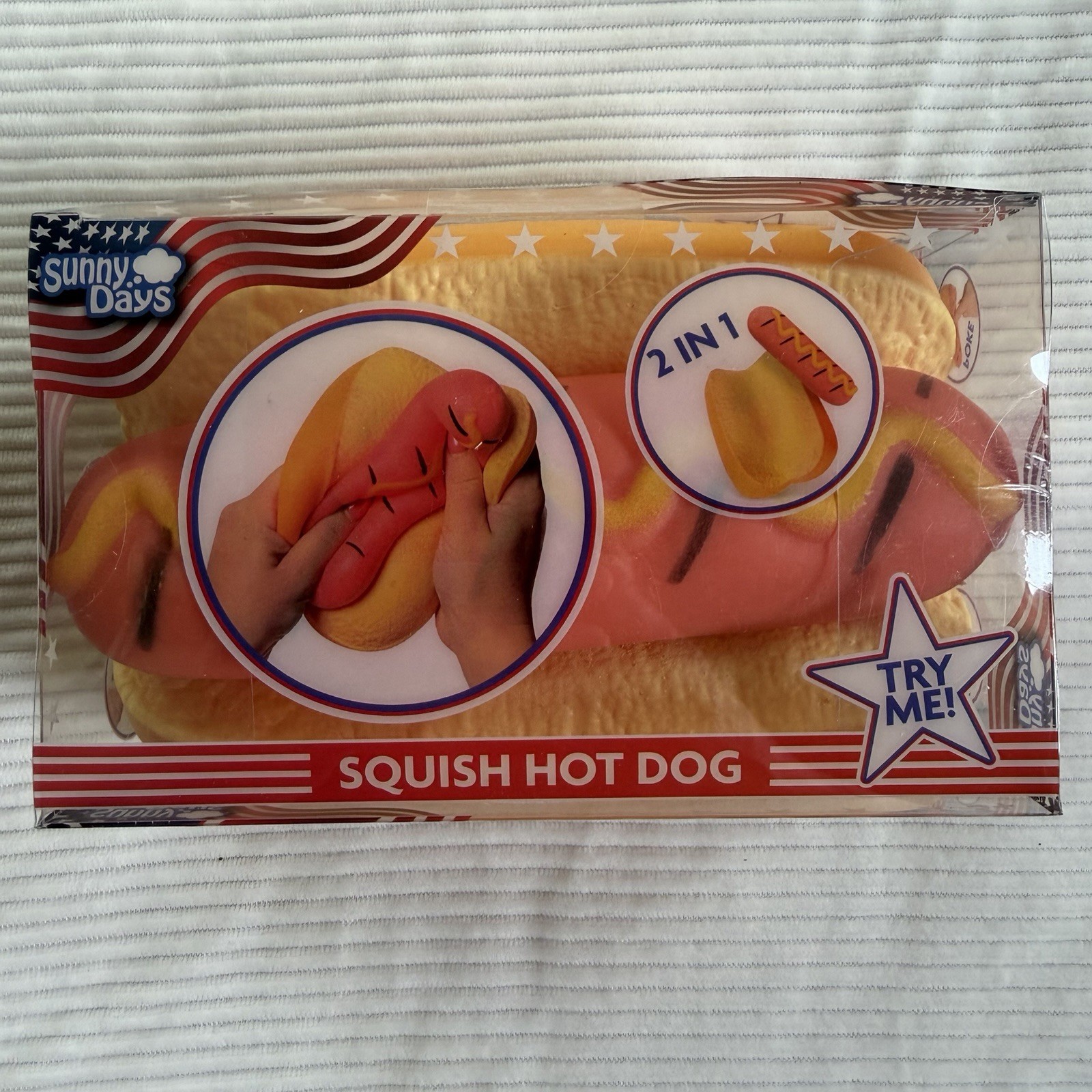2026 Toymendous Sunny Days Jumbo Hot Dog Squish TikTok VIRAL Summer Squishy Toy