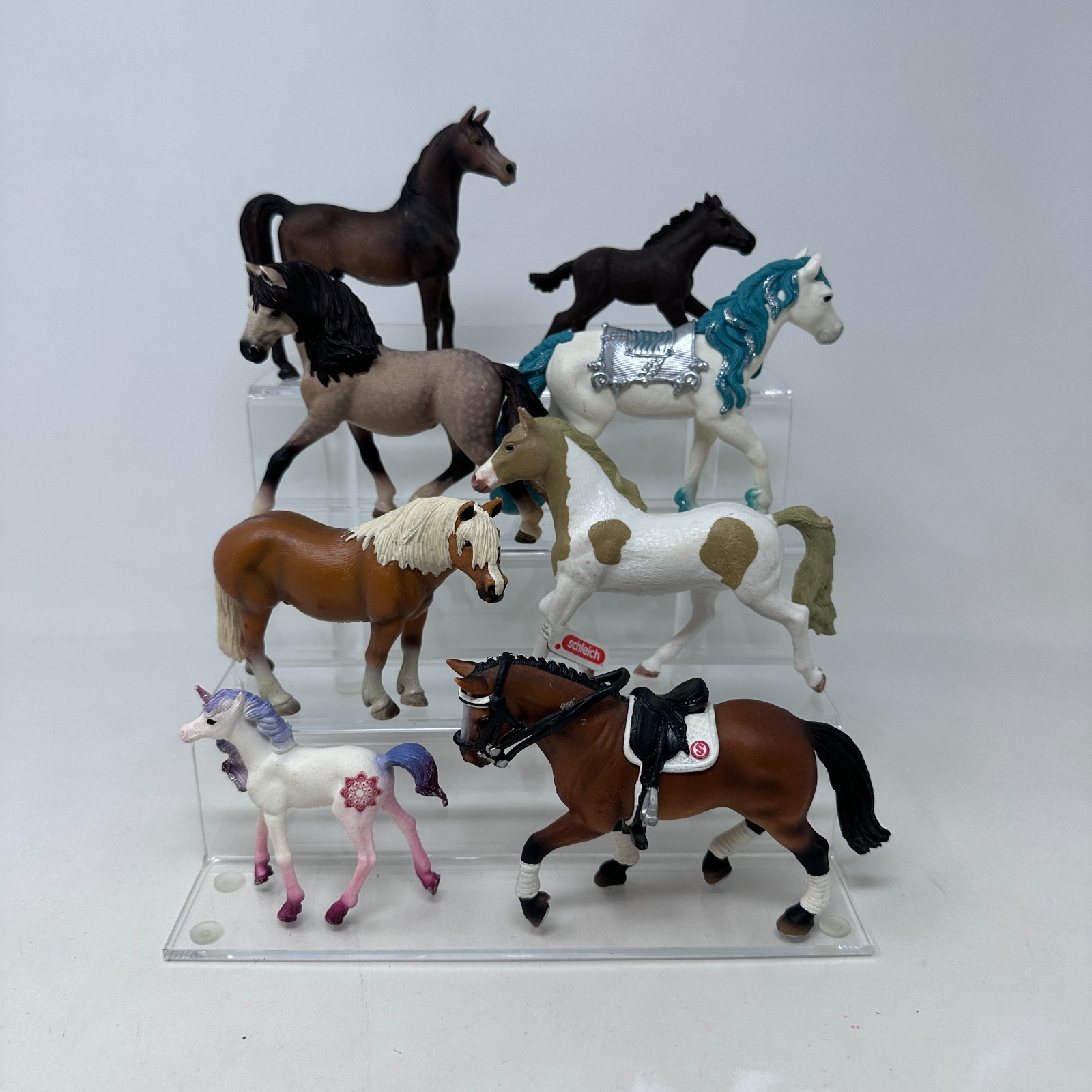 Schleich Horse Figures Lot Unicorn Foal Mare Stallion Pony Figurines Set of 8