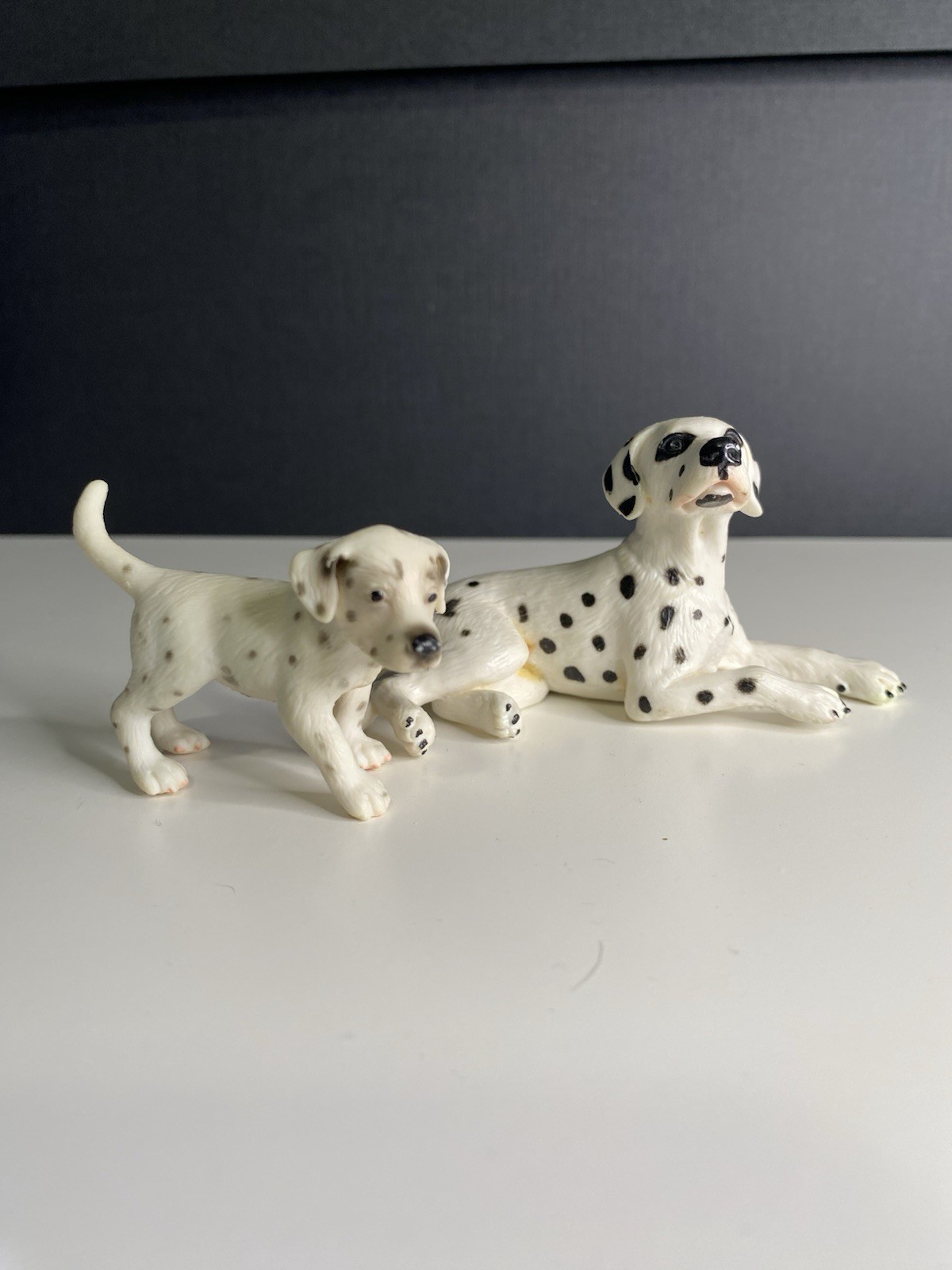 Schleich Dalmatian Laying Down With Puppy Dog Pet Animal Figurine 1997, 2006