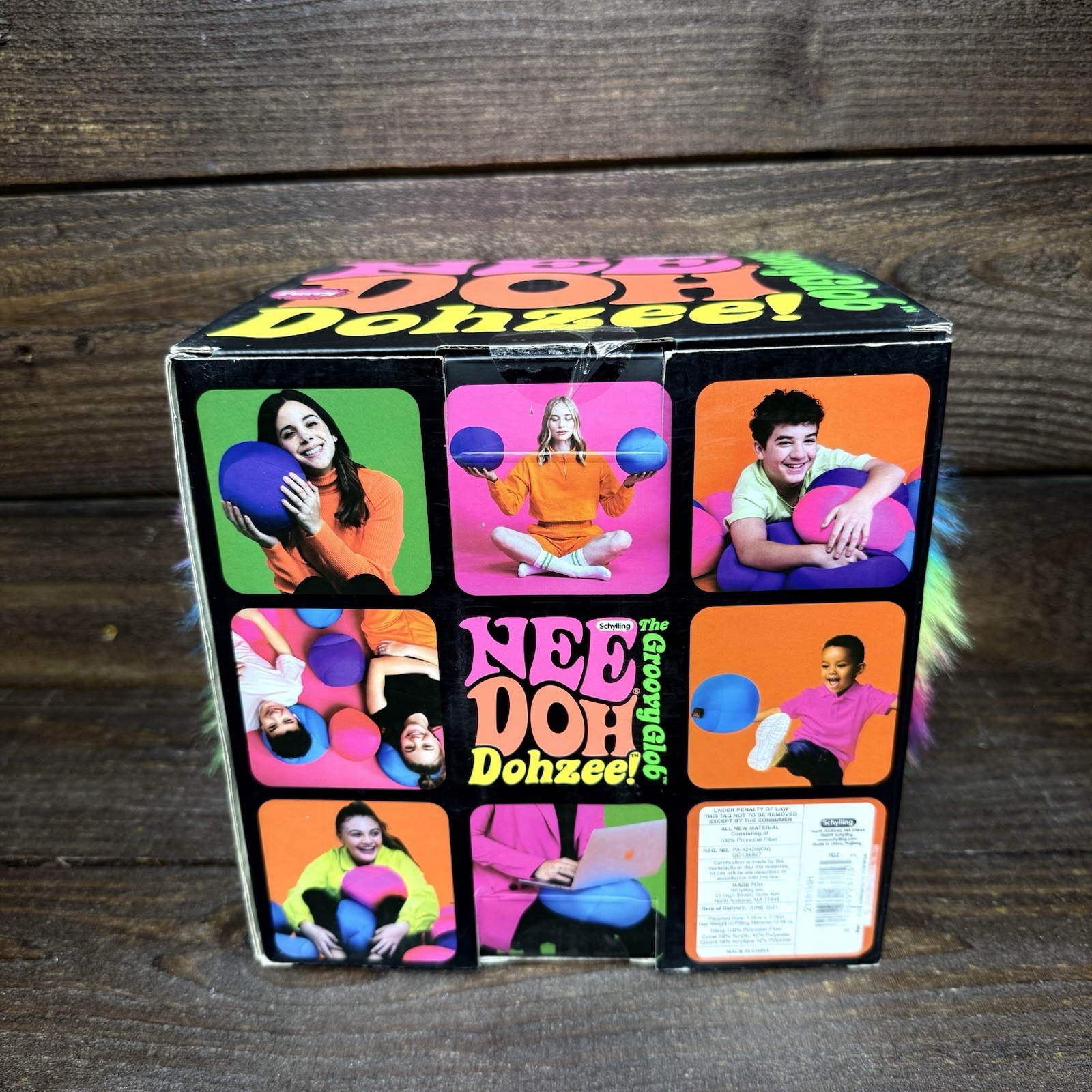 NEW Rare Needoh Dohzee Groovy Glob 7.5″ Furry Ball Pillow Rainbow Plush IN BOX