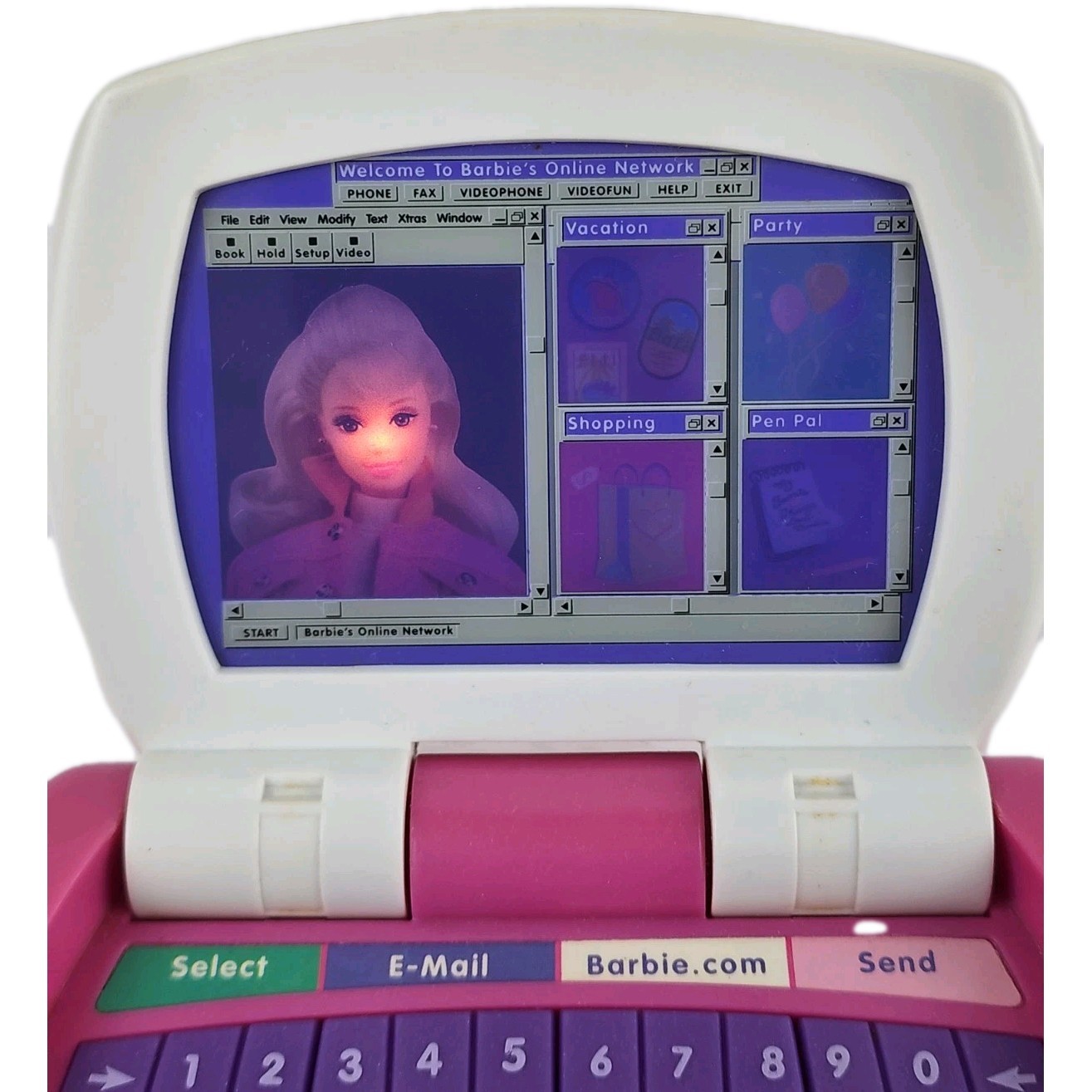 Barbie Online Talking Laptop Computer Toy Vintage 1999 Works Lights Up Talks