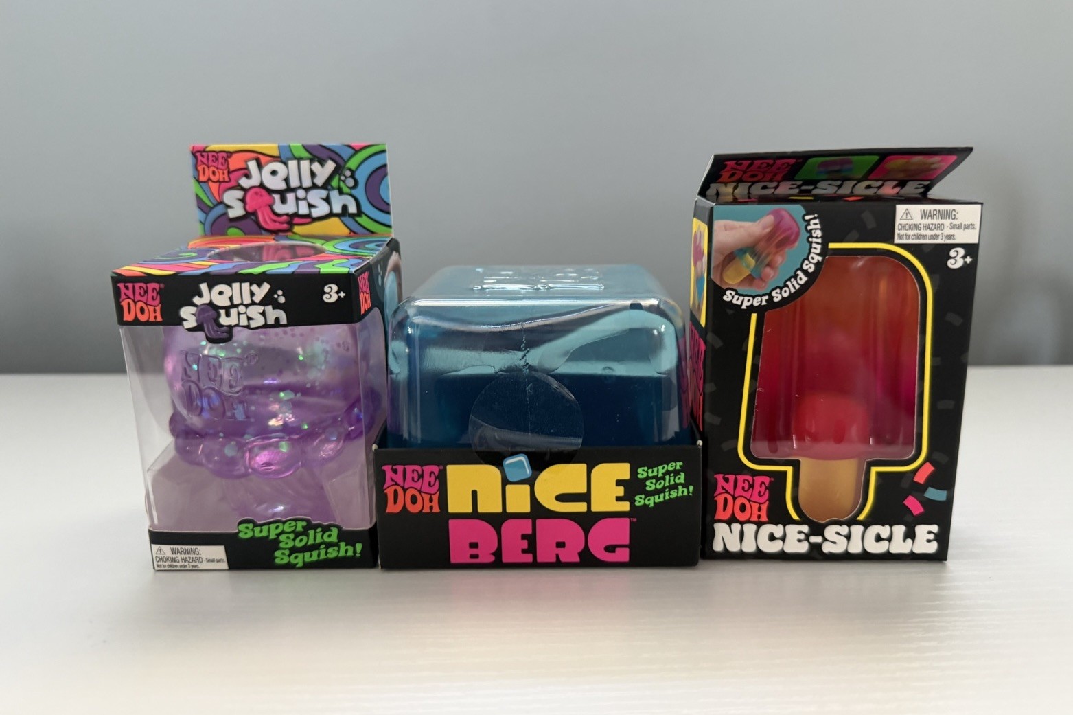 NeeDoh Set of 3. XL NiceBerg, Nice-Sicle and Jelly Squish. RARE