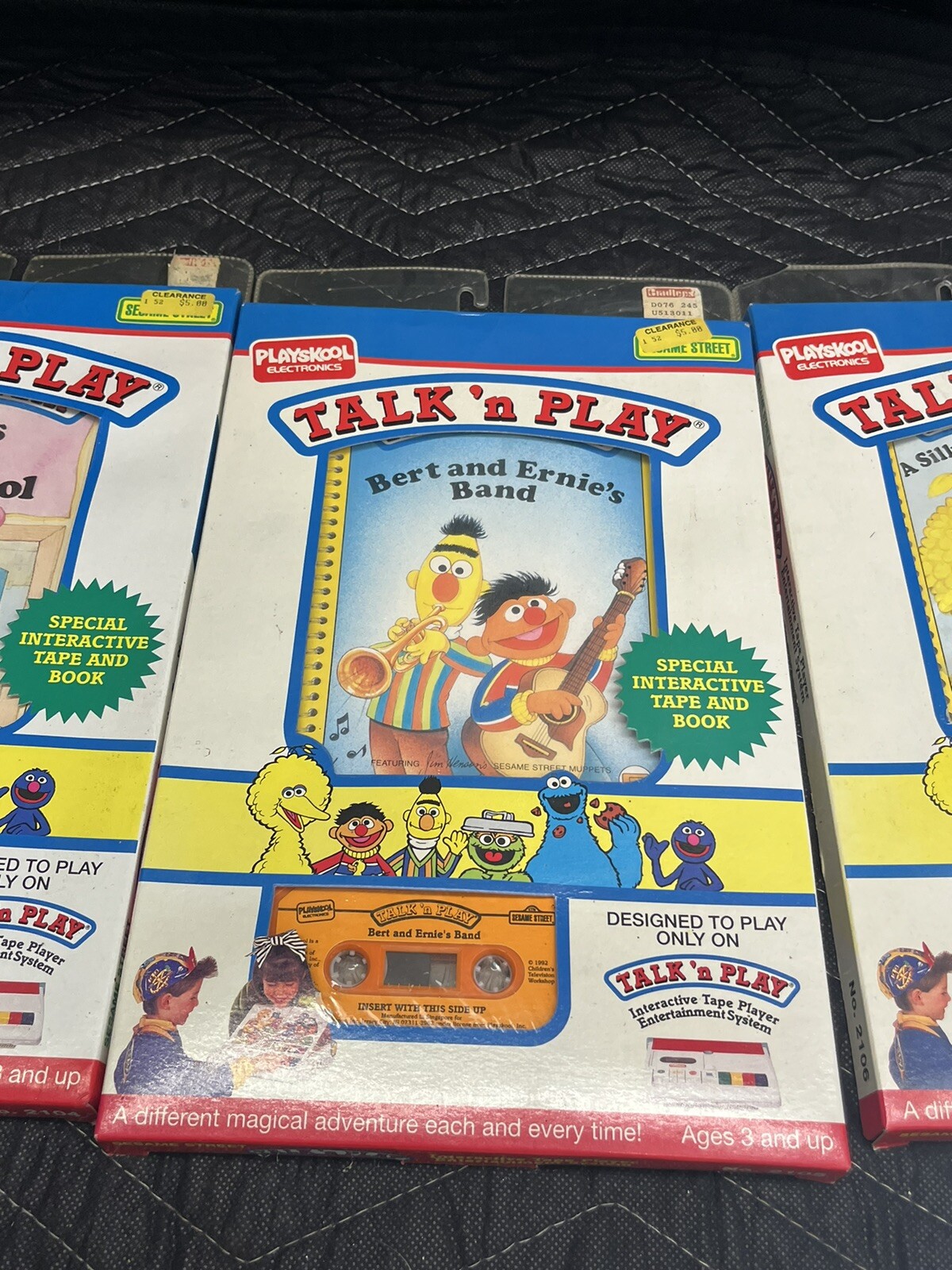 4 Vintage Playskool Talk ‘n Play Sesame Street Brand New Cassette Tapes In Box