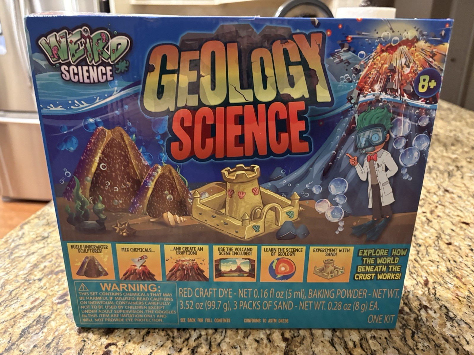 Volcano STEM Education Geology Science Experiment Kit Learning Toy w Specimens