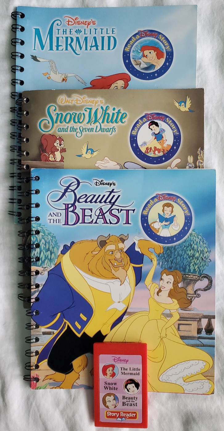 Story Reader System Lot-14 Books-7 Cartridges-Backback-Disney, SpongBob More