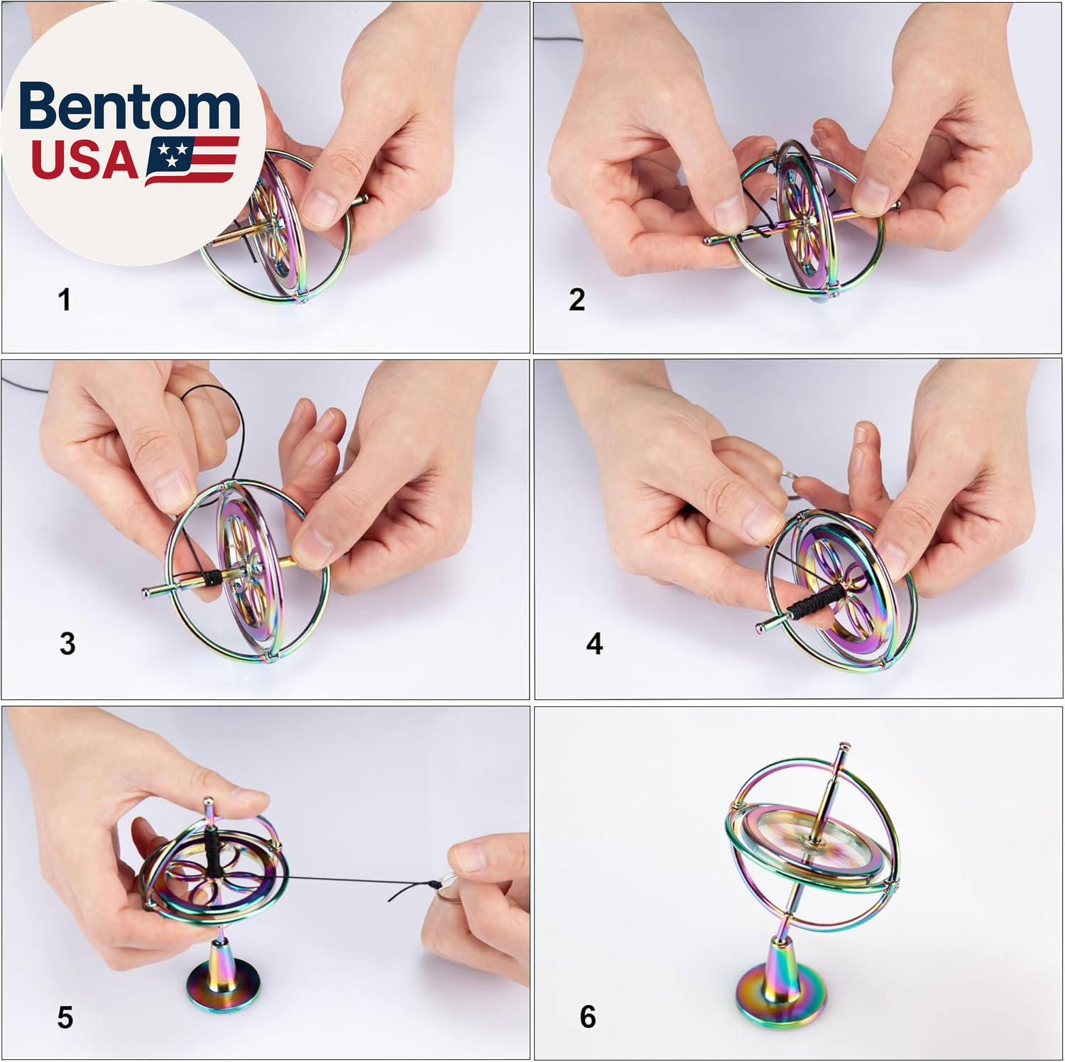 Gyroscope Toy Metal anti Gravity Rotating Desk Gyroscope Flying Motion Balance P