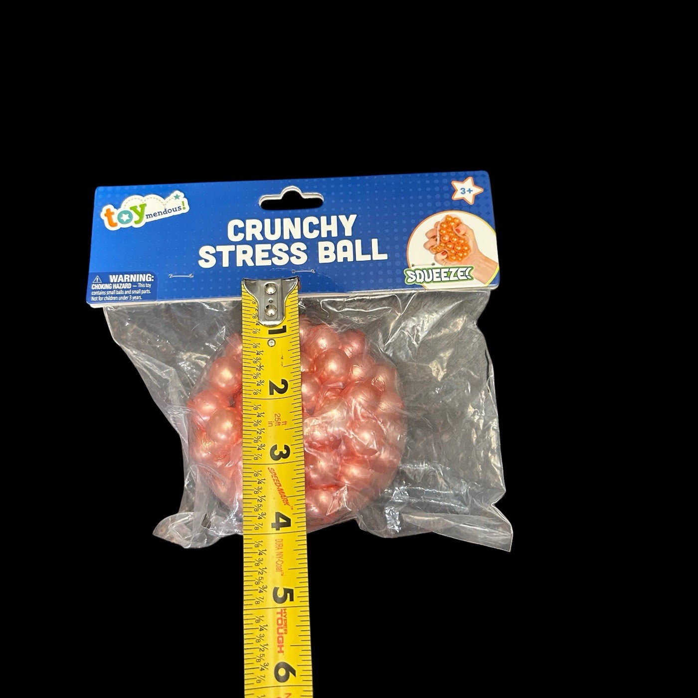 Crunchy Stress Relief Ball Squeeze Squish Sensory Fidget Toy Pink Pearls New