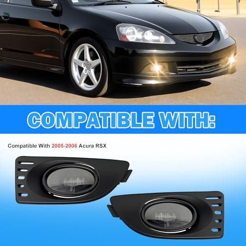 LED Fog Lights Compatible With 2005 2006 2007 Acura RSX Front Bumper Lights
