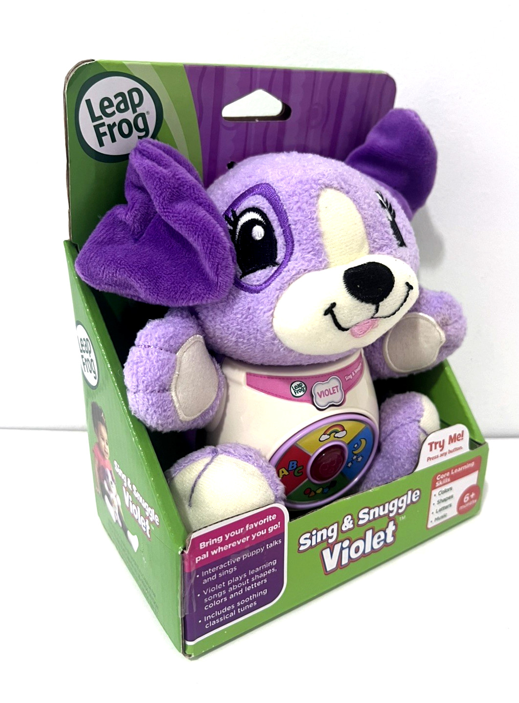 LEAP FROG SING & SNUGGLE VIOLET INTERACTIVE PLUSH PUPPY DOG LEARNING TOY NEW!!