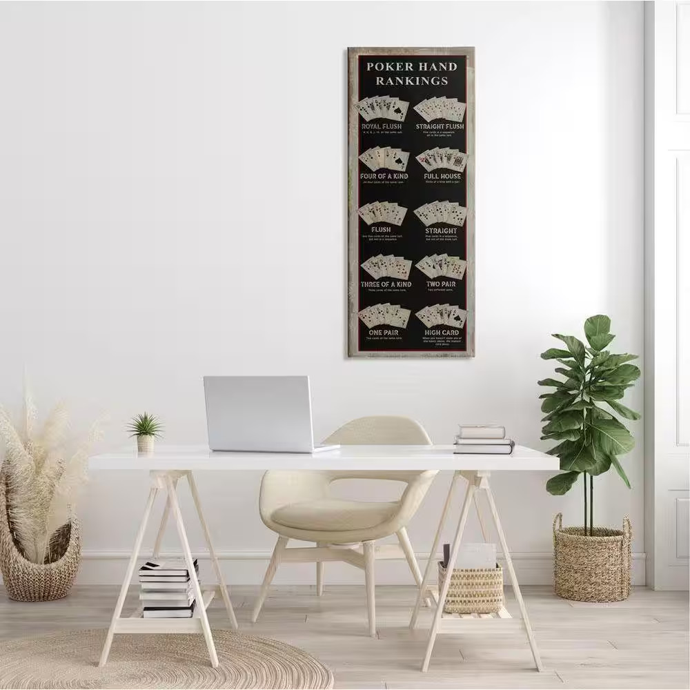 Poker Hand Rankings Card Casino Visual Game Chart by Cindy Jacobs Unframed Typog