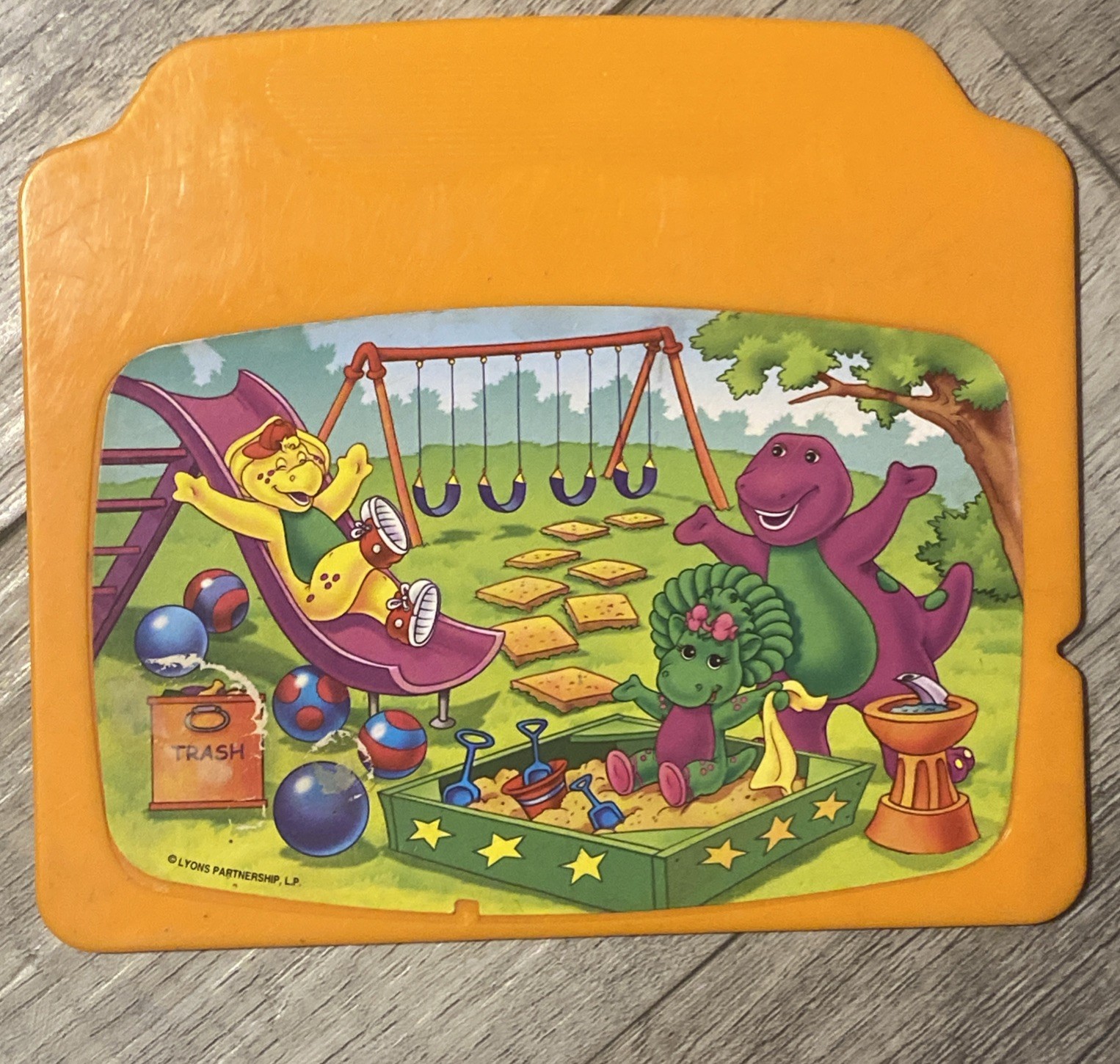 VINTAGE Barney And Friends Kids Learning Laptop Toy – 2 REPLACEMENT STORY CARDS