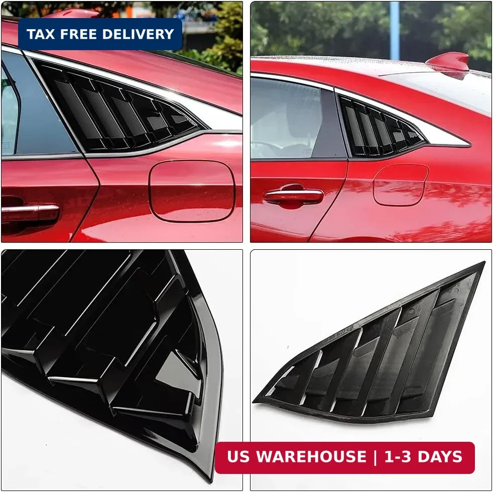 Rear Side Window Louvers Compatible for Honda Accord 2022 2021 2020 2019 2018 Ac