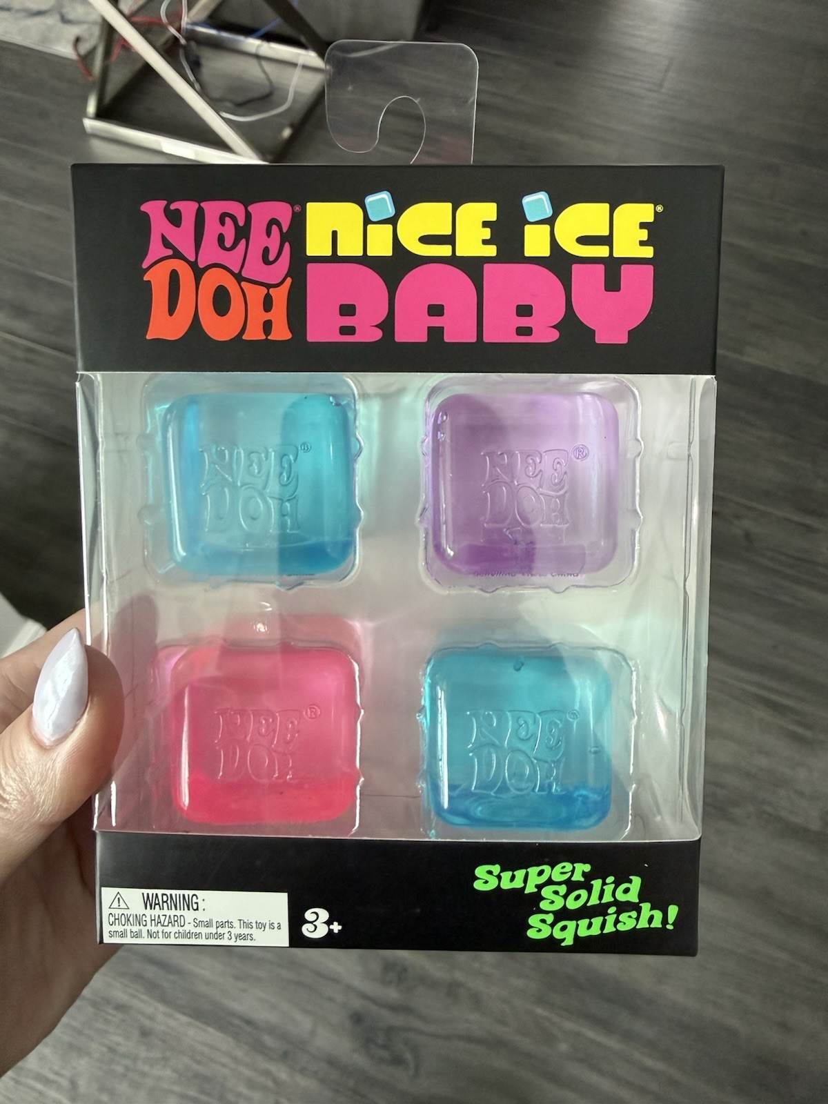 NeeDoh Nice Ice Baby 4 Pack Mini Ice Cube Squishy Viral TikTok- 1 Box! See Disc