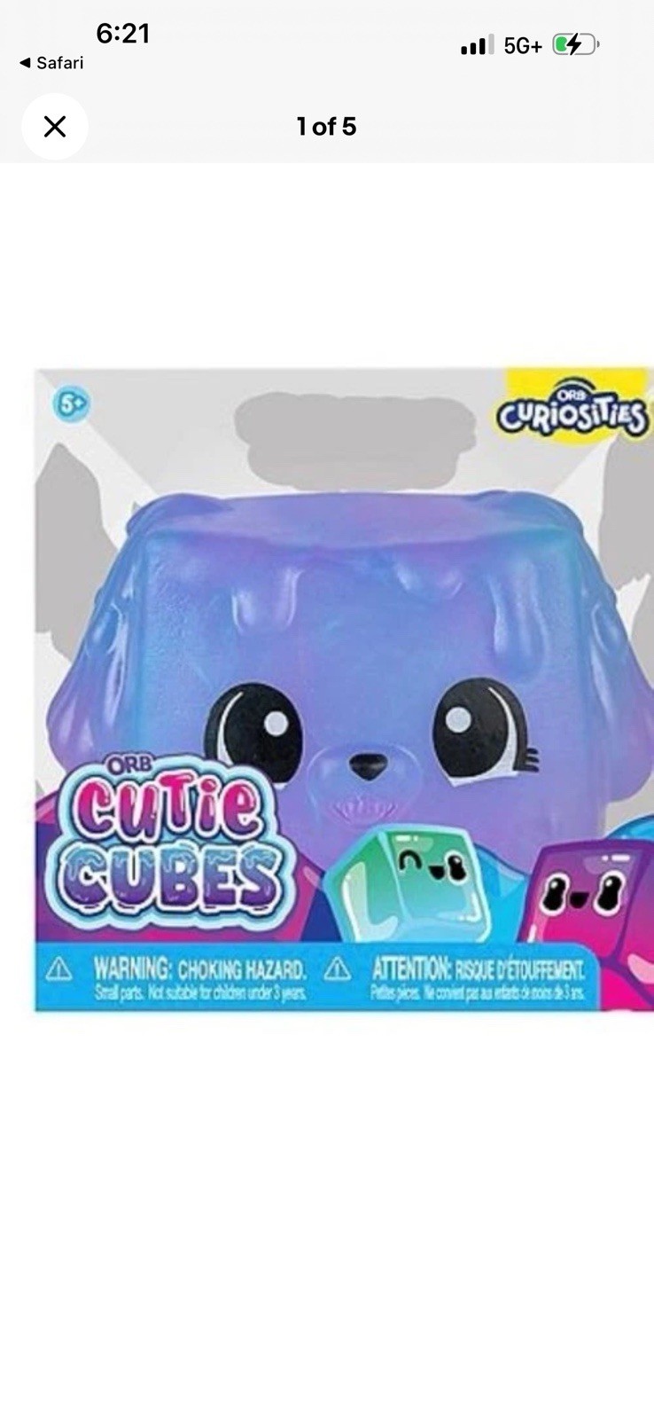 ORB Cutie Cubes Blue/Purple Squishy Tactile Sensory Toy, Ages 5+