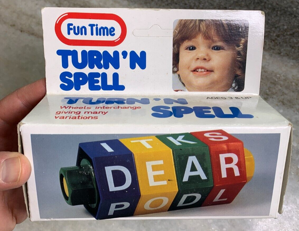 Vintage 1980s 80s Kids Kid’s Youth Spell Spelling Wheel Toy FunTime Turn n Spin