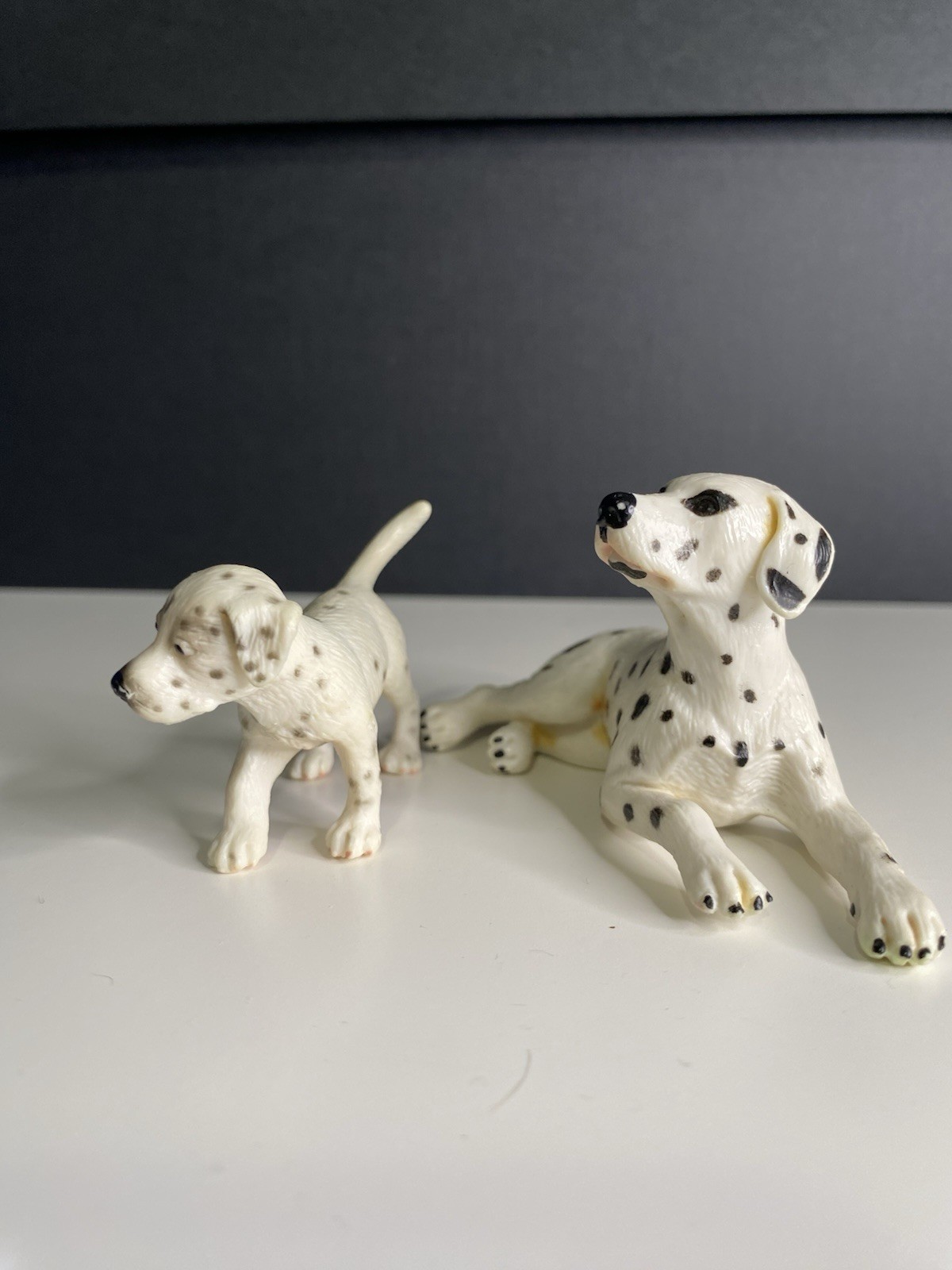 Schleich Dalmatian Laying Down With Puppy Dog Pet Animal Figurine 1997, 2006
