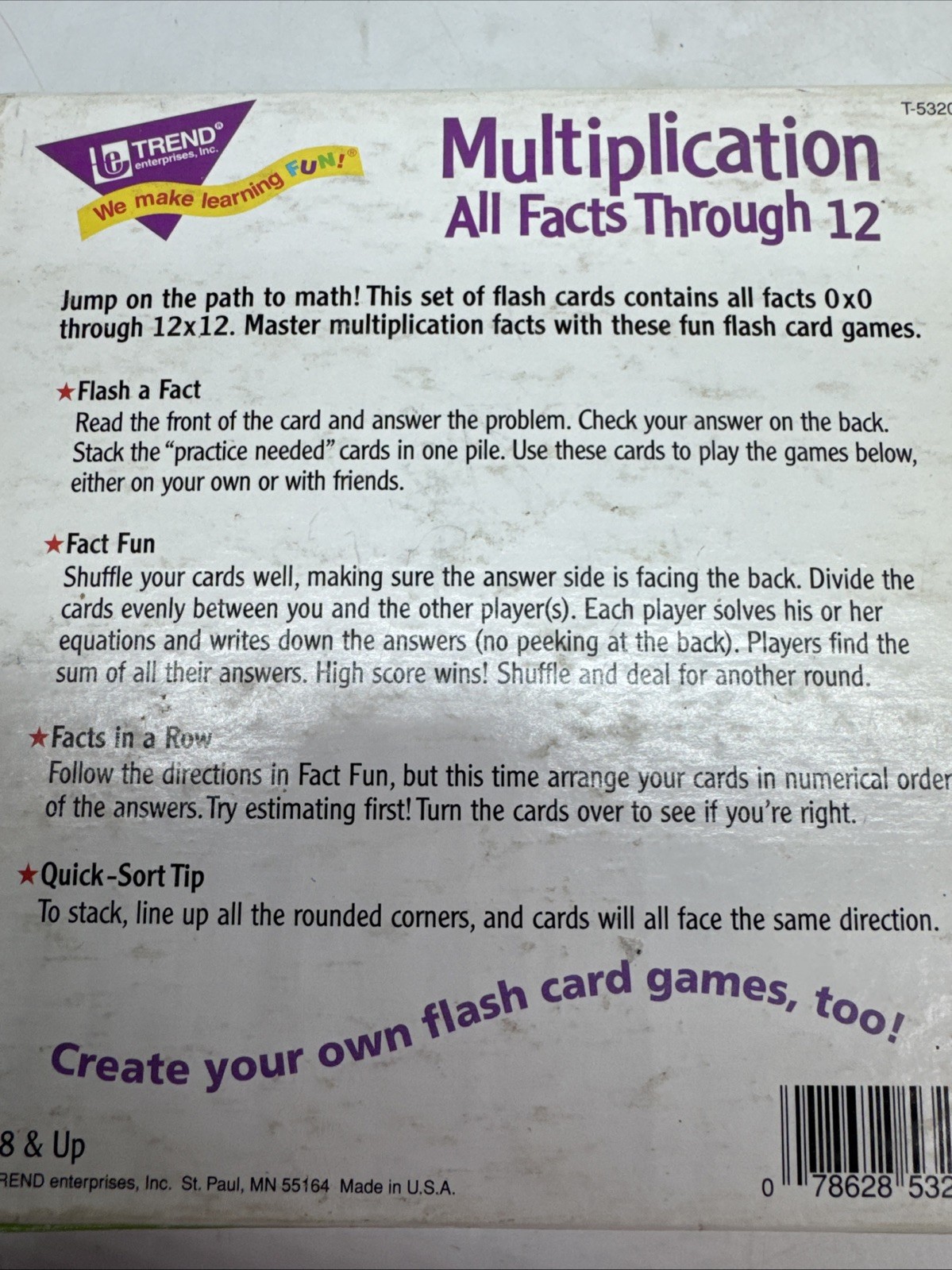Multiplication Flash Cards Learning Math Mathematics Skills Trend Learning Card