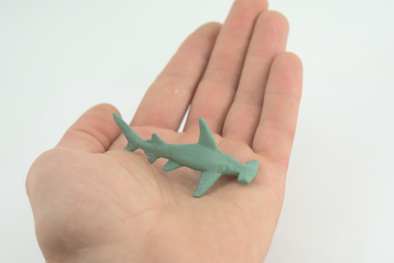 Toy Green Hammerhead Shark, Realistic, Model, Toys, Gift, 3 Inches CWG51 B197