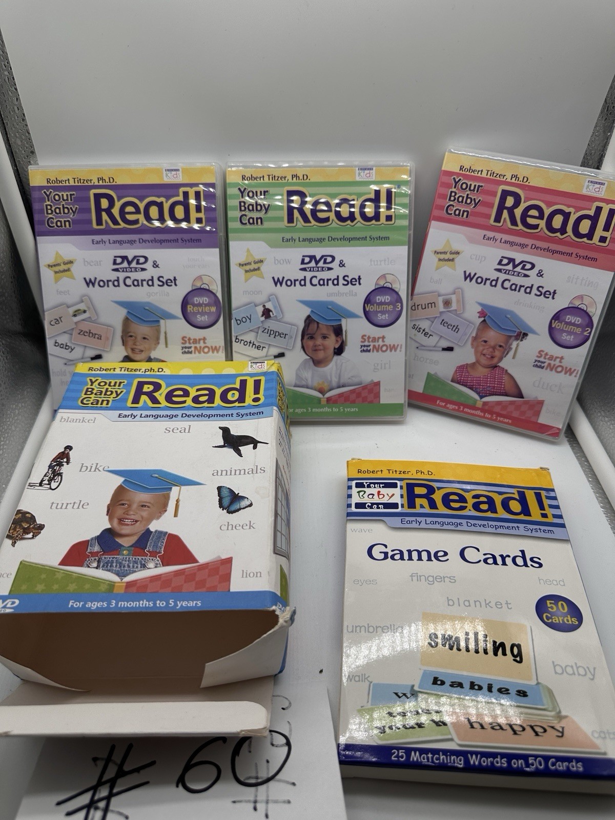 Your Baby Can Read Complete Learning System 3 DVDs Flash Cards Marker Box Set