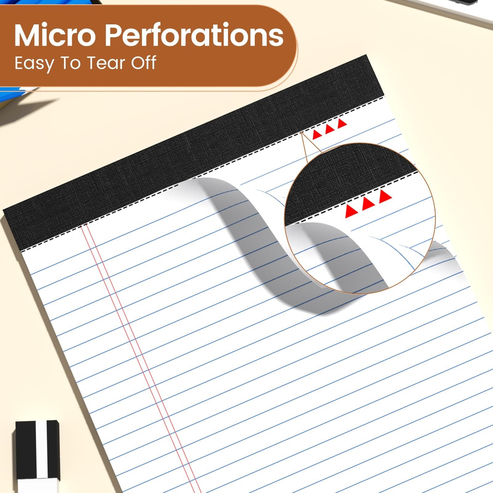 Legal Pads 8.5 X11, Narrow Ruled Notepads, 2 Pack, 50 Sheet/Pad, White Legal …