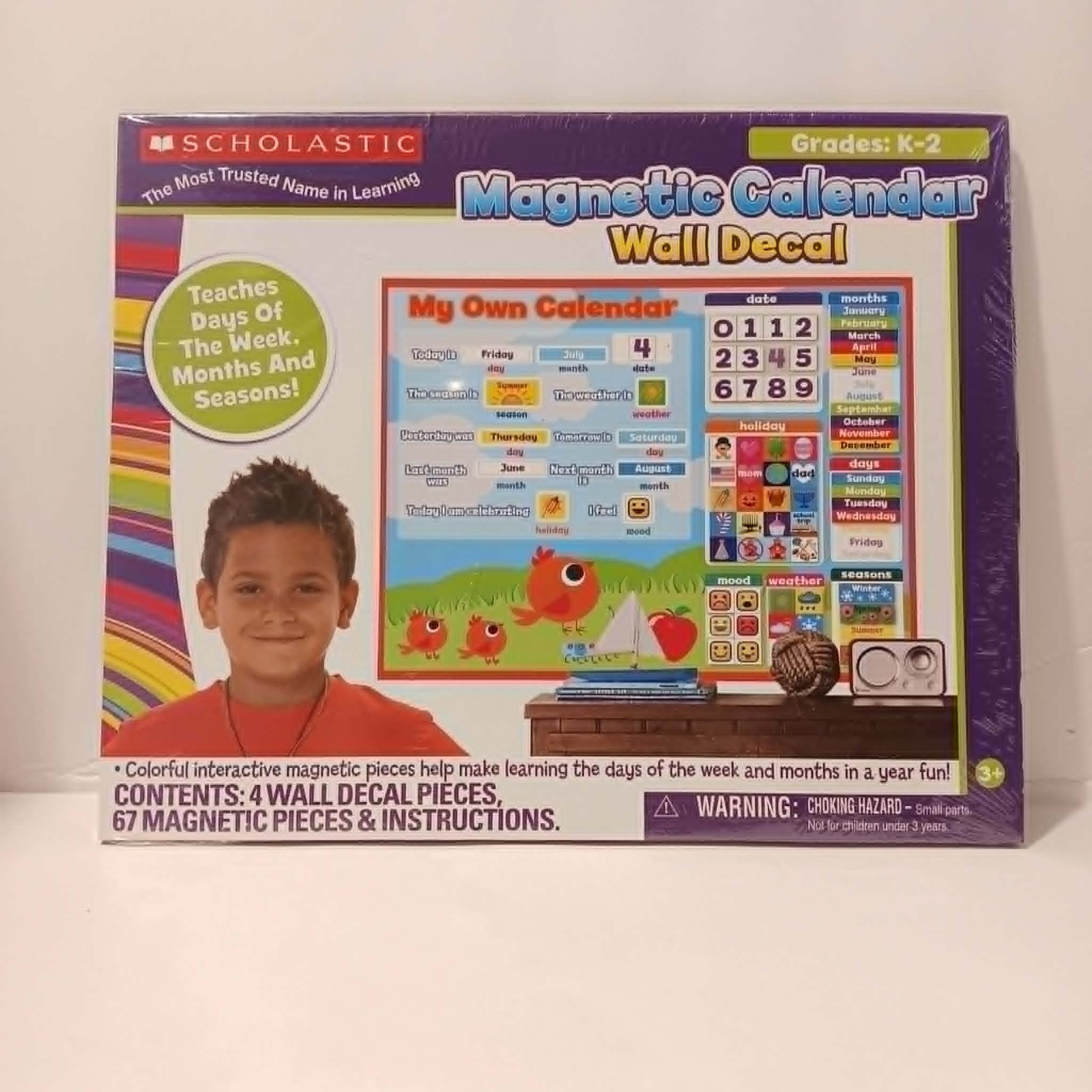 Scholastic Magnetic Calendar Wall Decal K‑2 – Teaching Set – New Sealed
