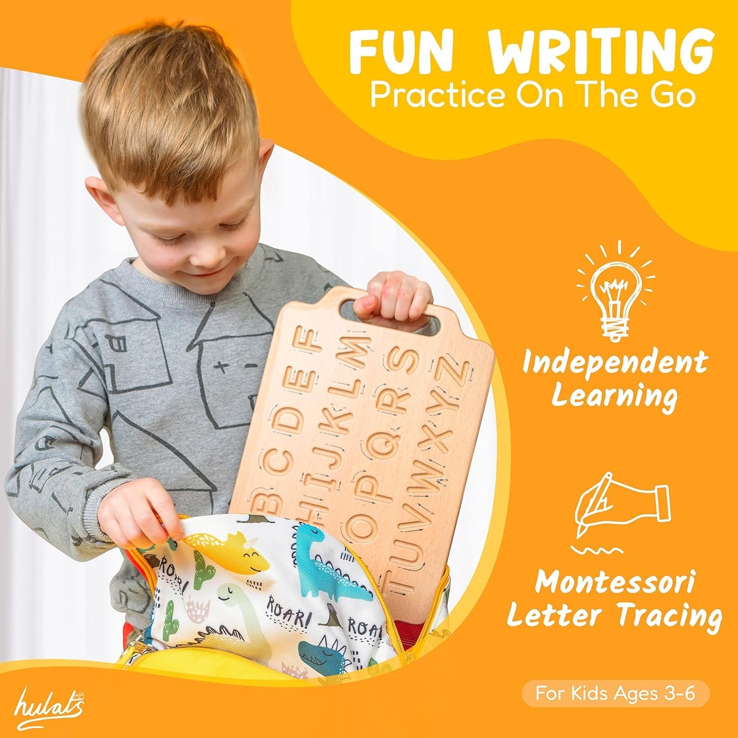 Learn to Write: Portable Wooden Alphabet Letter Tracing Sensory Pad Board – Todd