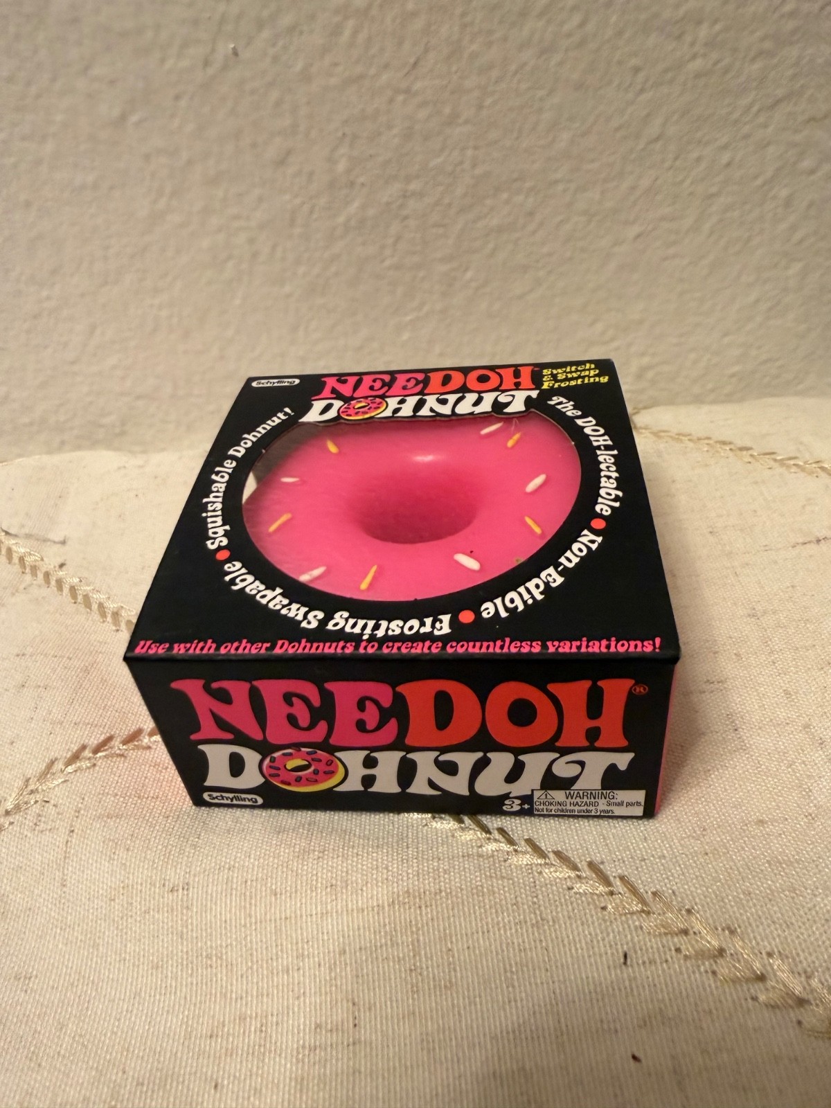 Schylling NeeDoh Powdered Donut PINK Nee Doh Authentic