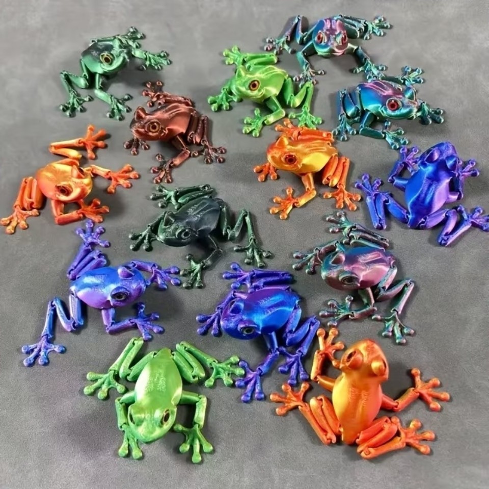 20pcs Set – 3D Printing Frog Statue Ornaments, Frog Decorations, Holiday Gifts,