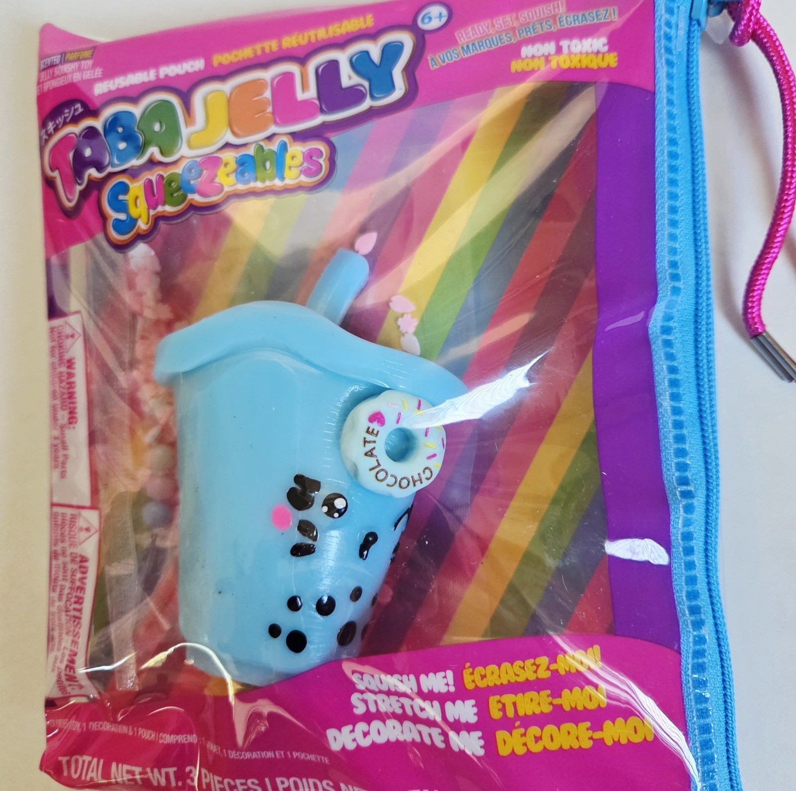 Taba Jelly Squeezeables Blue Boba Squishy, Bobby Boba Squishi Squeeze Toy USA