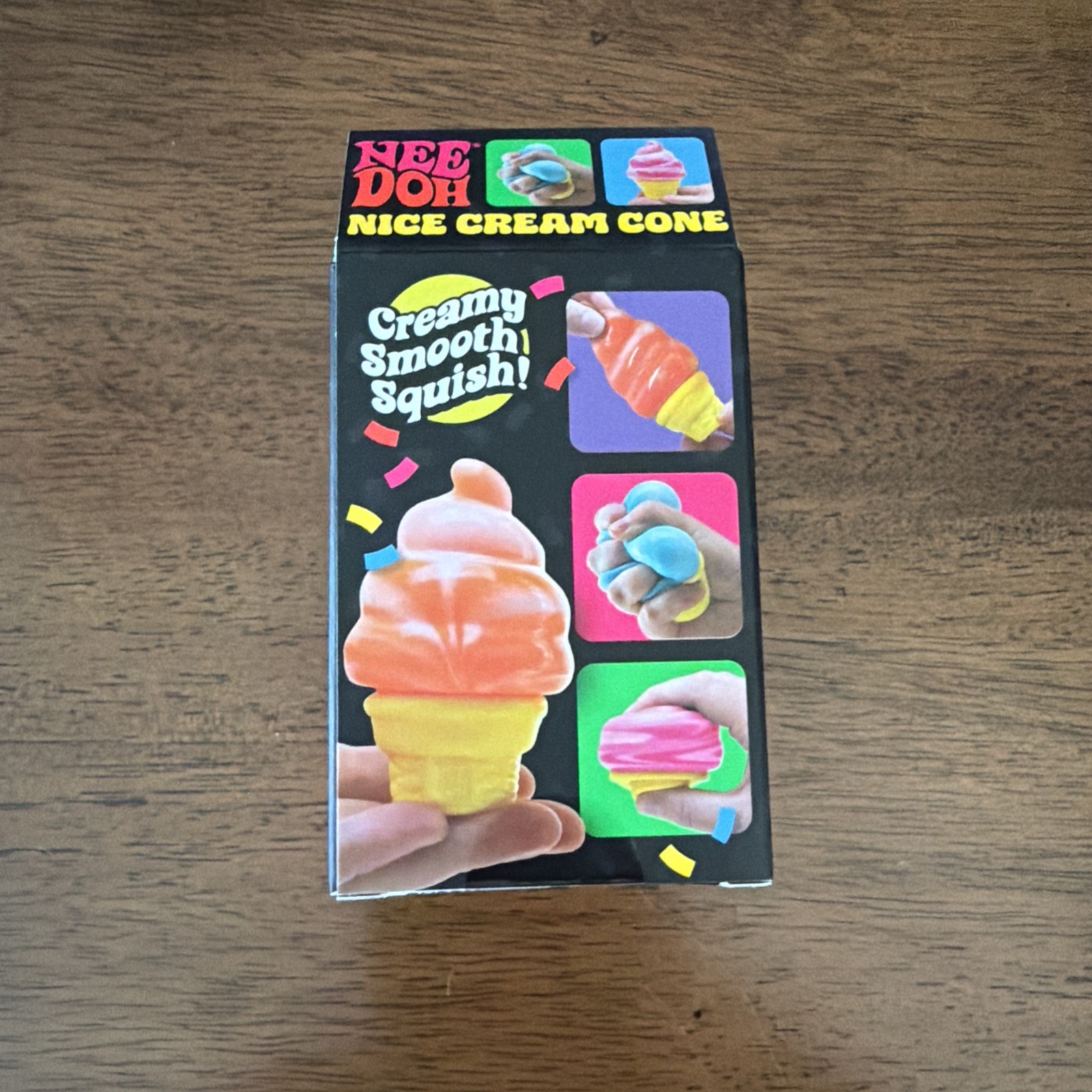 Schylling NeeDoh Nice Cream Cone Squeeze Toy Blue/Yellow, Age 3+ MPN 26042NAB