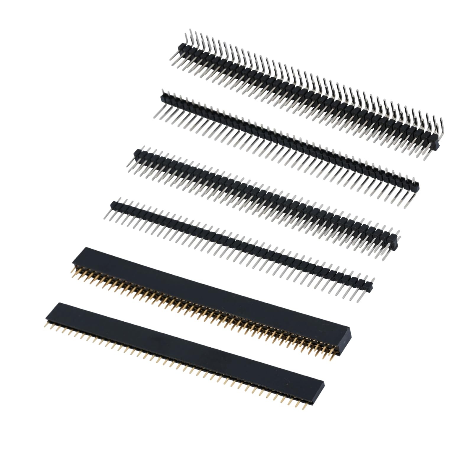 122 Pcs 2.54mm Female Header Pins Kit 3 4 6 8 10 40 Pin PCB Connector Set