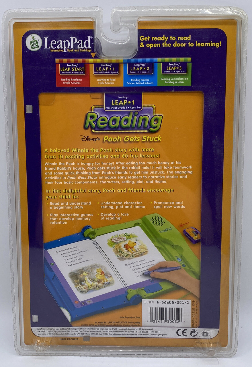 2 First Grade LEAPFROG LeapPad Cartridges Counting on Leap 1 Math & Pooh Reading
