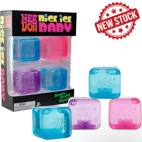 Needoh Nice Ice Baby 4 Pack Mini Cubes Squishy Stress Fidget Toy Authentic
