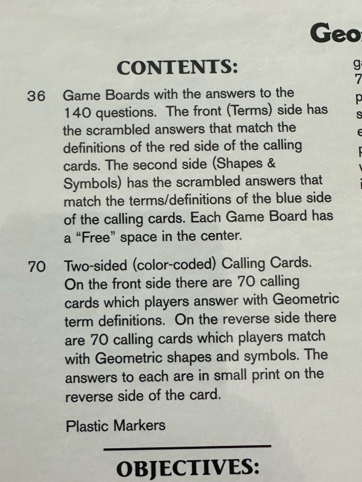 Quizmo Geometry Game Shapes Symbols Terms New Sealed Educational Bingo Homeschoo