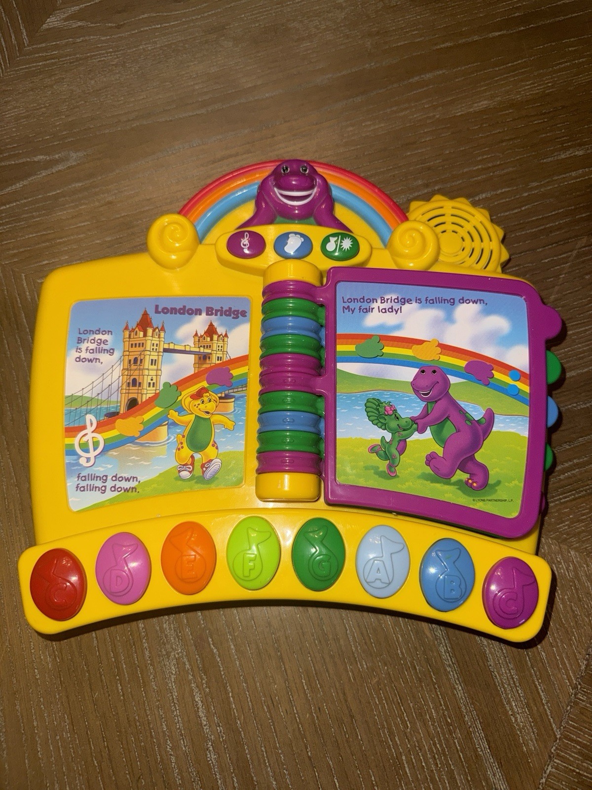 Vintage Barney Musical Nursery Rhymes Piano Book Electronic Interactive Toy