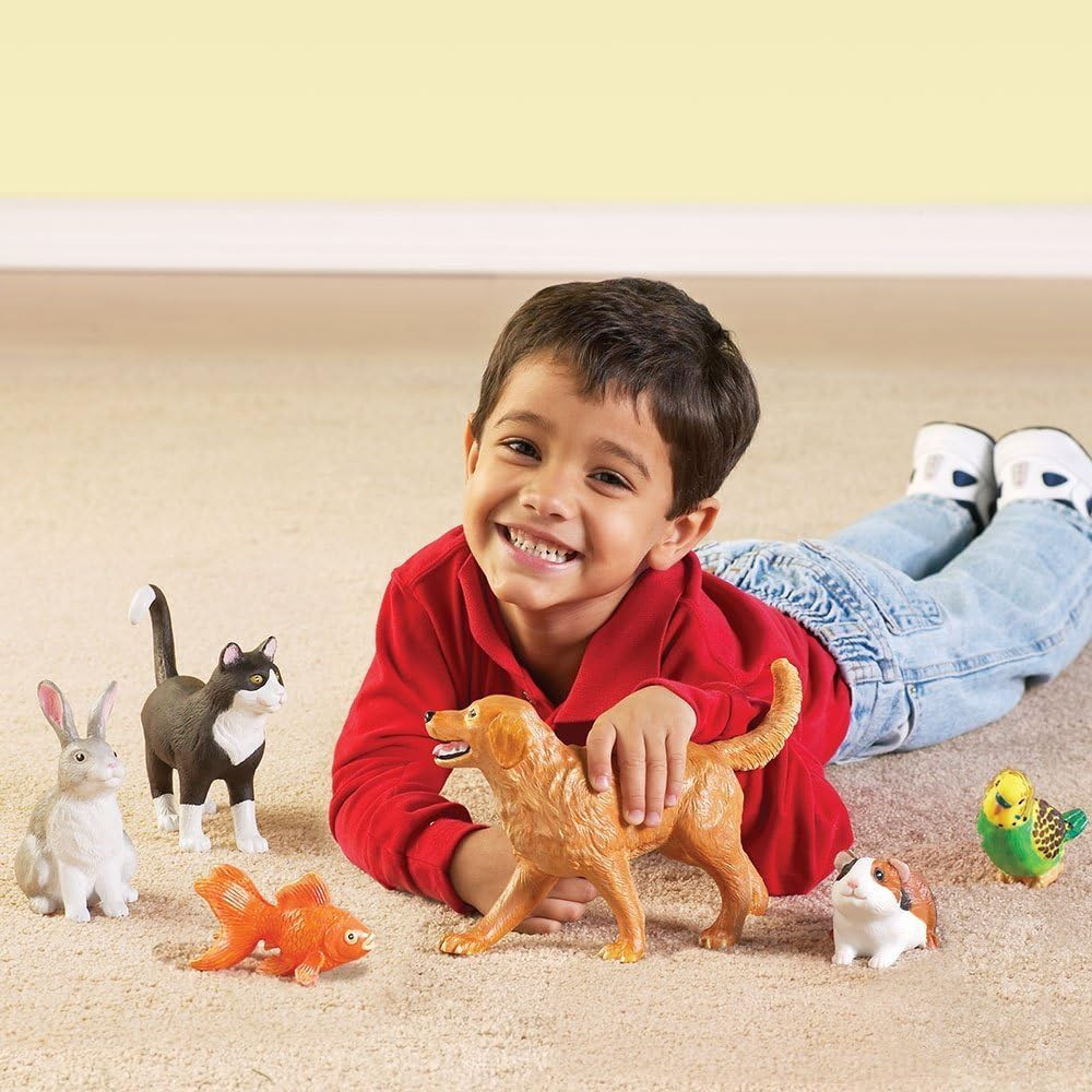Jumbo Domestic Pets – 6 Pieces, Ages 2+ Preschool Pet Toys, Classroom Desk Pets,