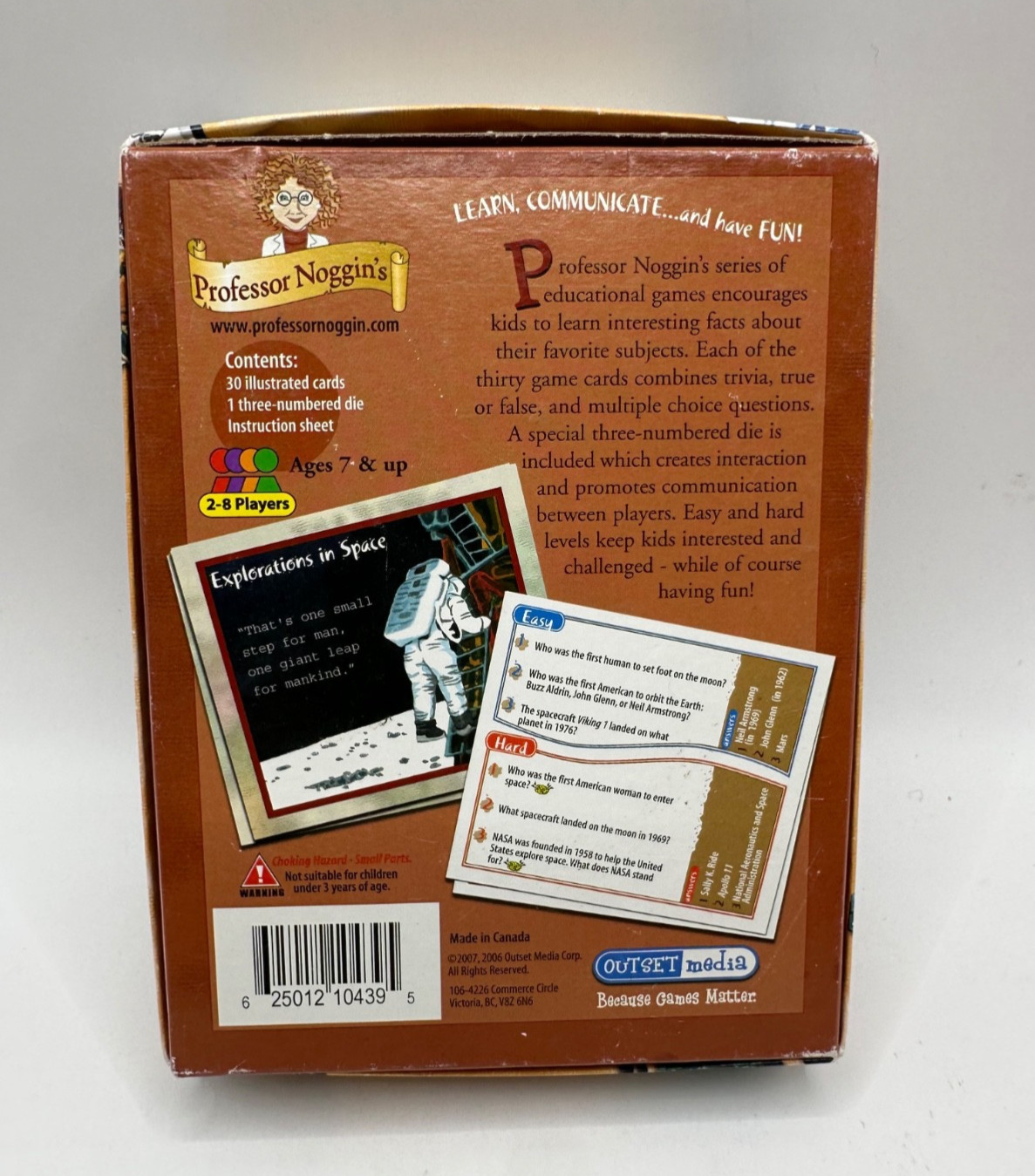 Professor Noggin’s History of the United States Card Game – MISSING 3 CARDS