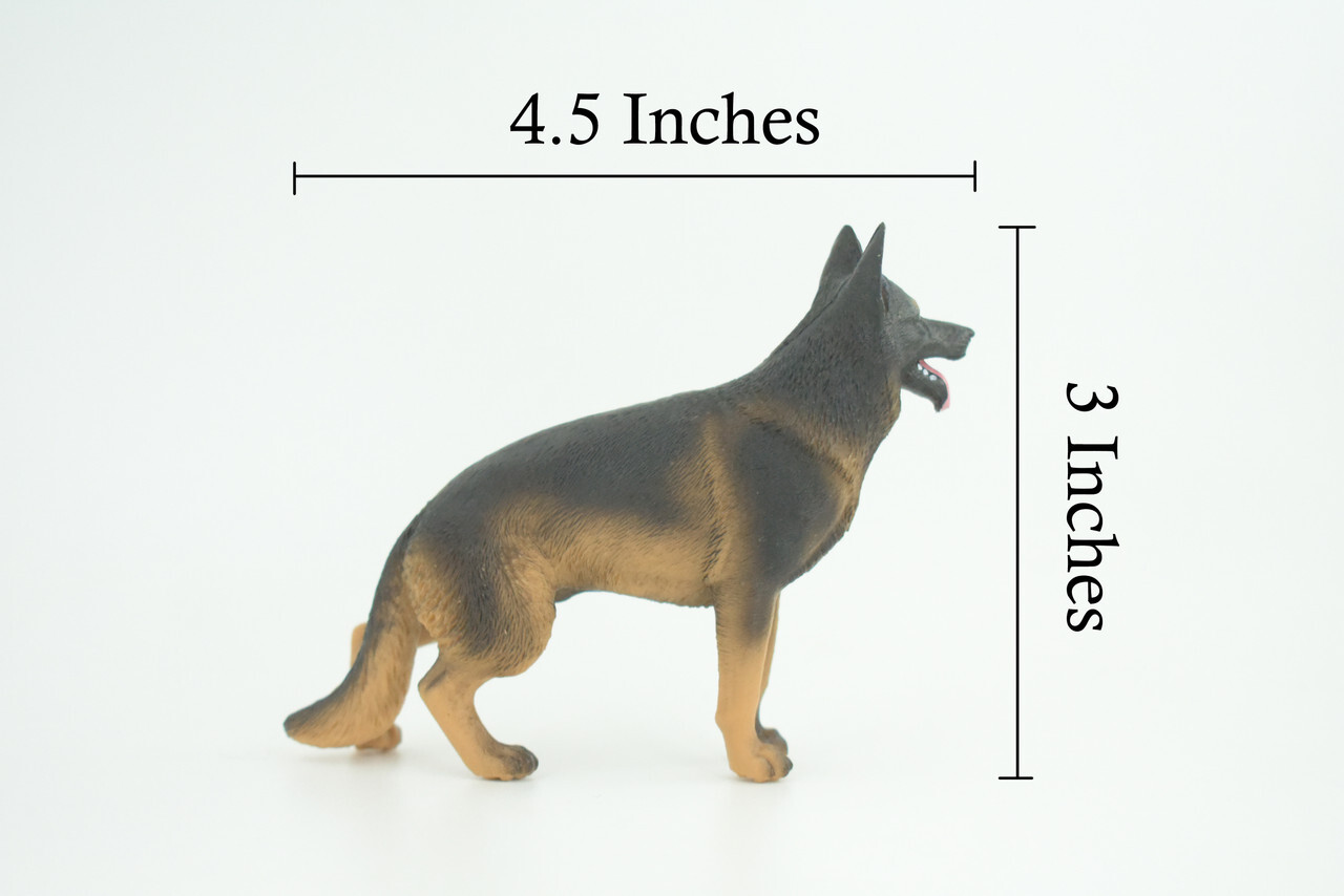 German Shepherd Dog Toy, Realistic Hand Painted Rubber Model, 4 1/2″ CH845 BB197