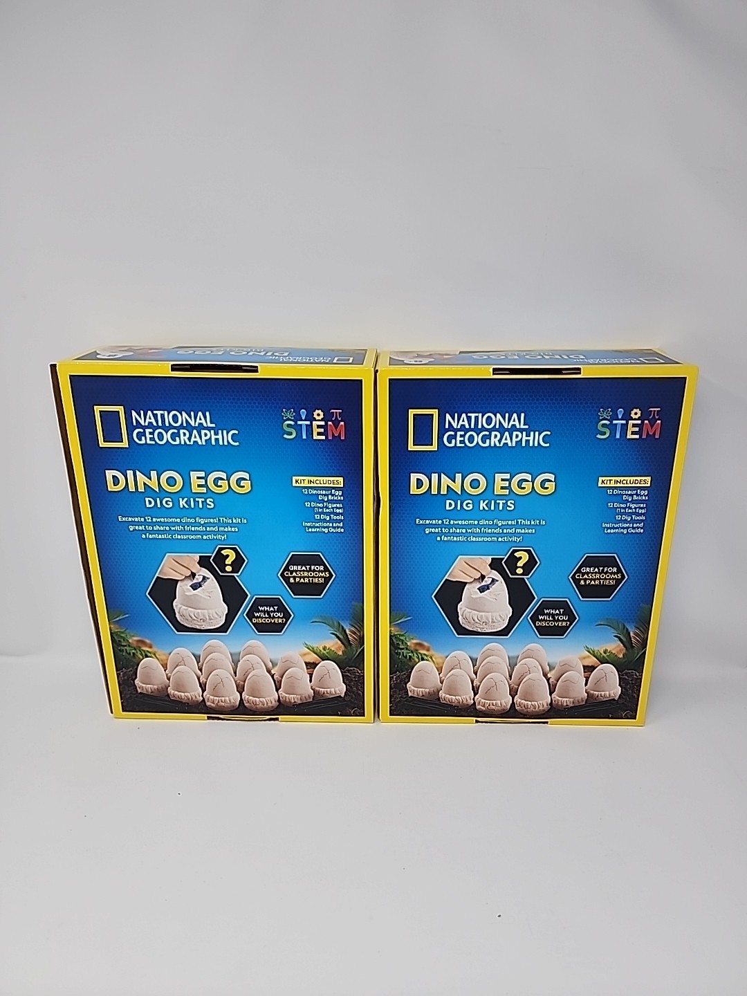 2 Pack National Geographic Dino Egg Dig Kits 24 Complete Dig Kits Sets Dinosaurs