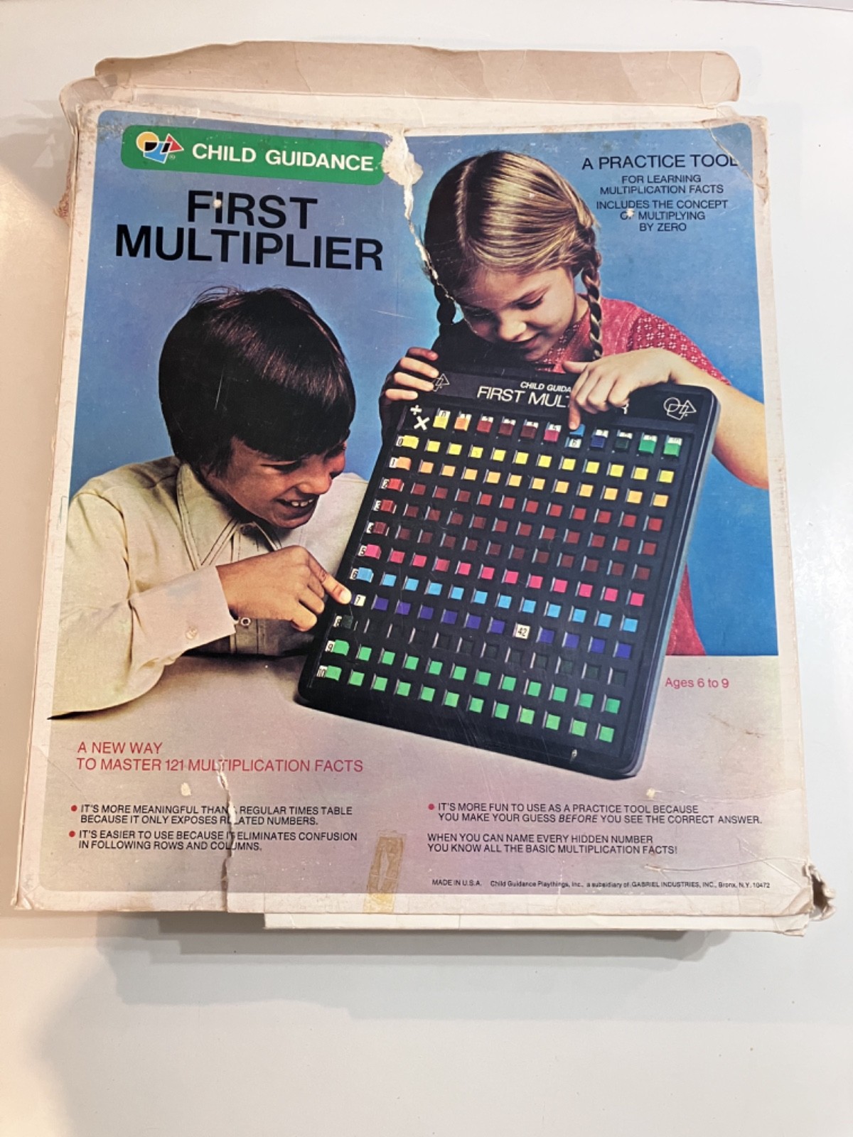 Vtg 1979 Child Guidance First Multiplier Math Learning Toy Device Gariel Boxed